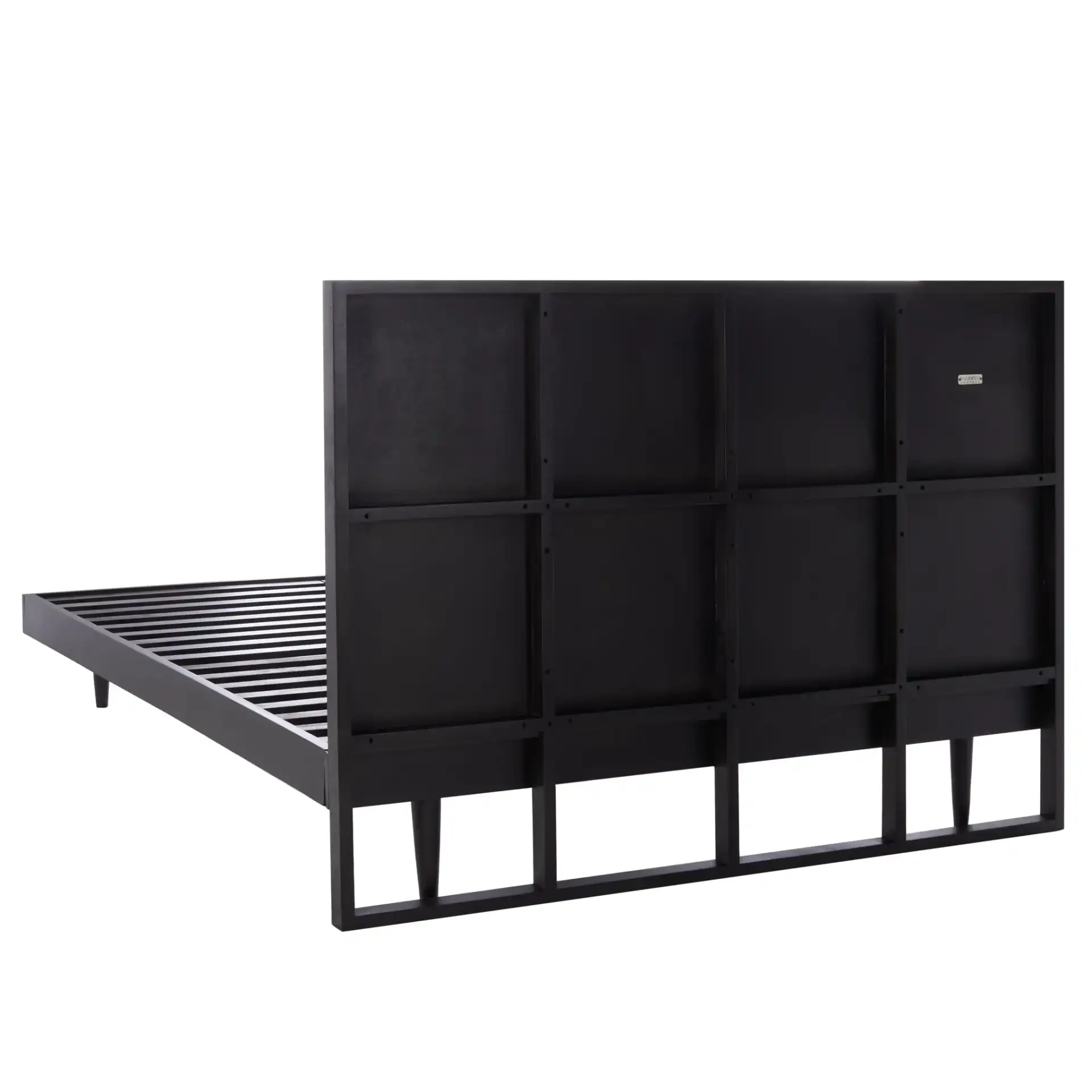 Cora Rose Herringbone Bed in Black, detail view
