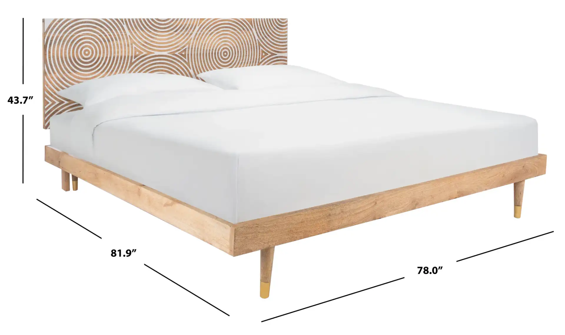 Dalvin Wood Platform Bed in Natural, detail view