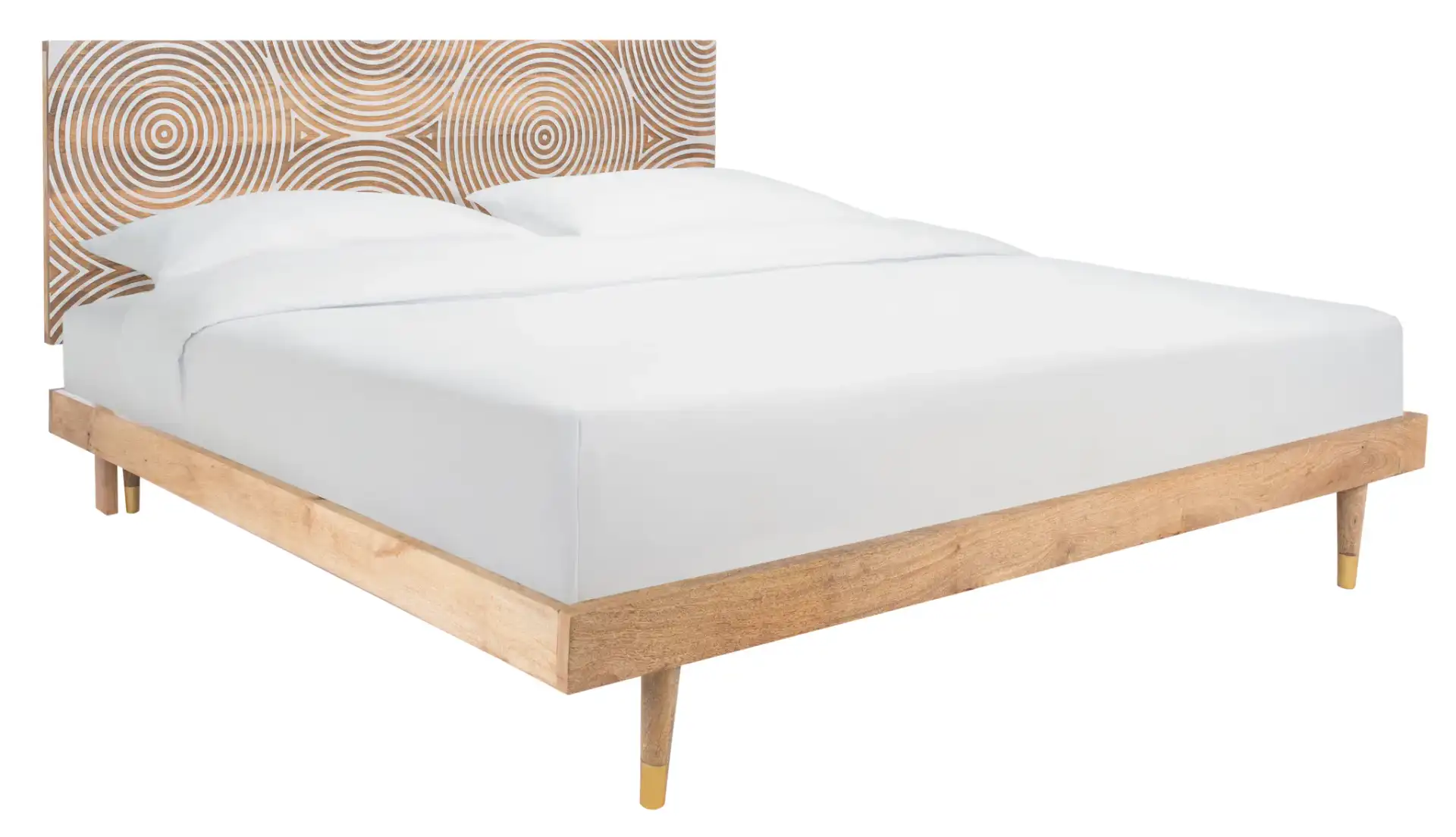 Dalvin Wood Platform Bed in Natural, detail view