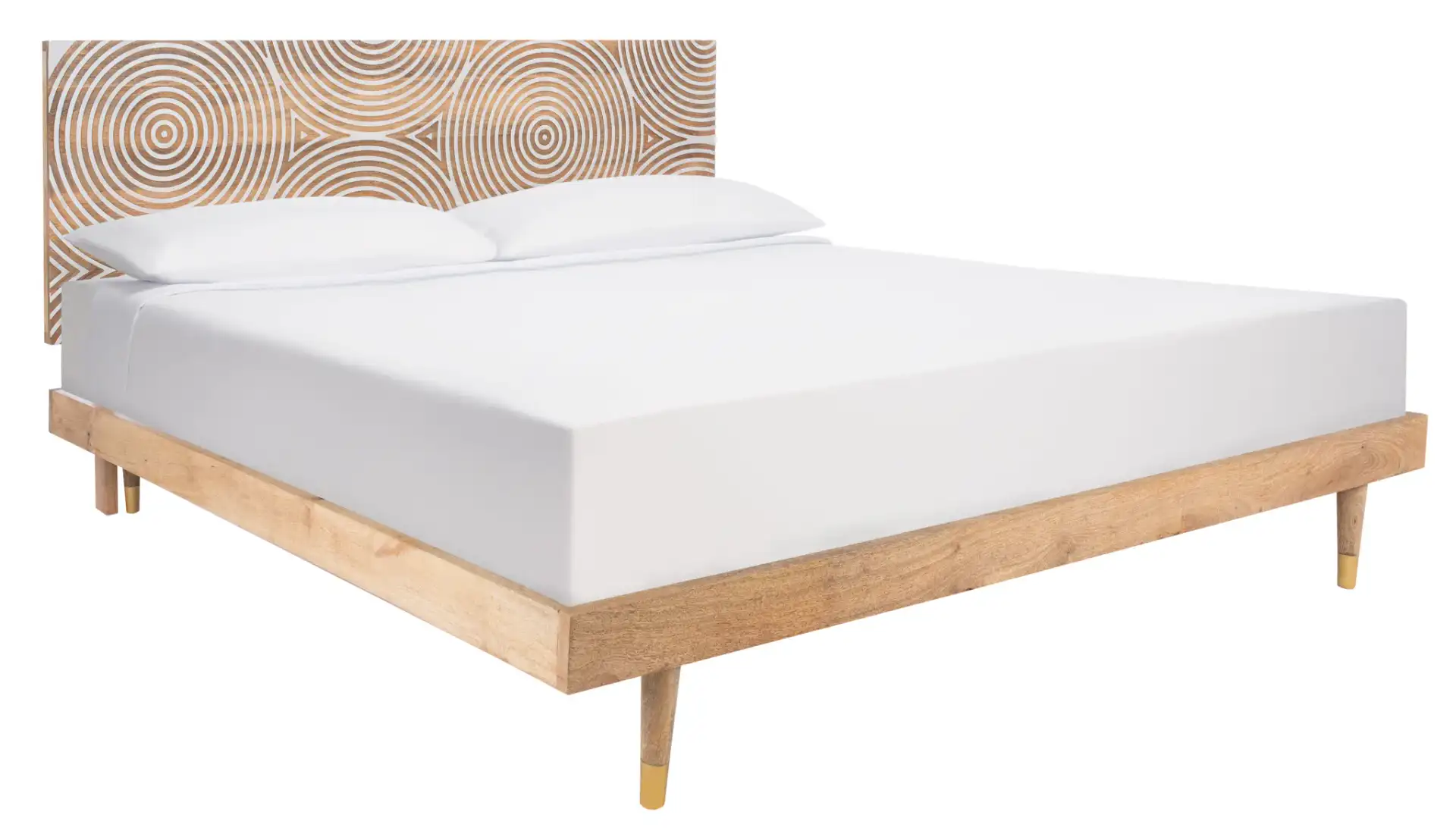 Dalvin Wood Platform Bed in Natural, detail view
