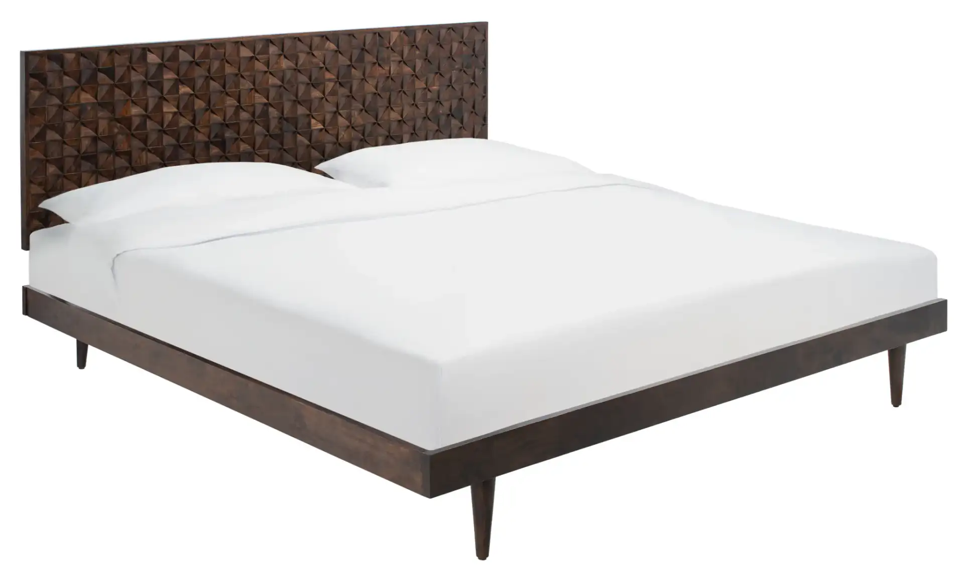 Zinnia Platform Bed in Walnut, detail view