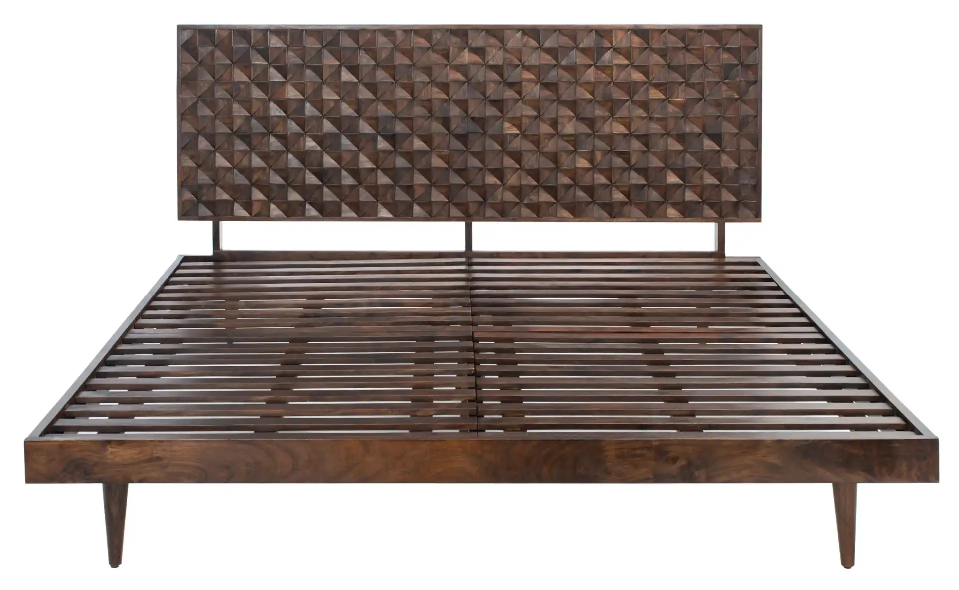 Zinnia Platform Bed in Walnut, detail view