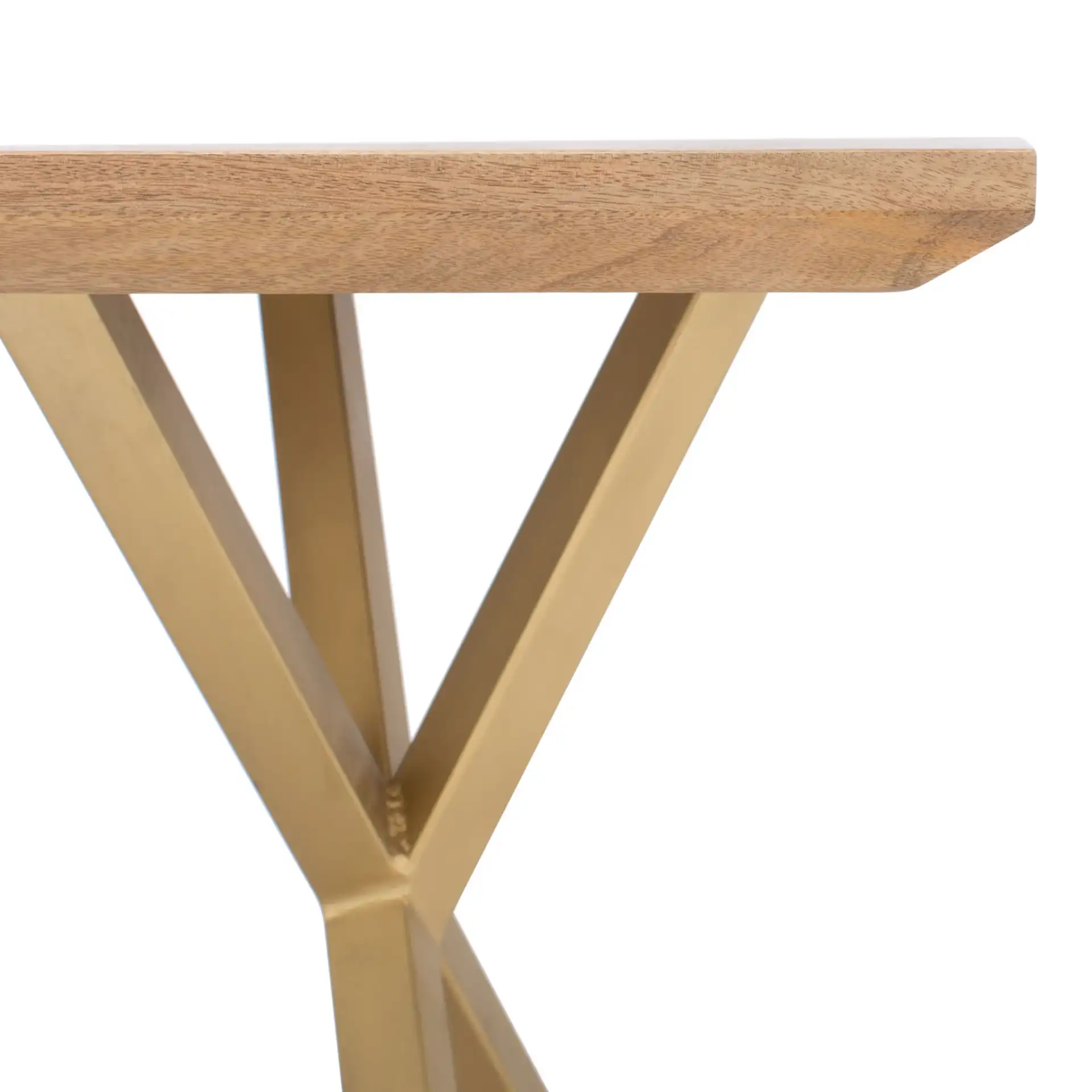 Barron Rectangle Dining Table in Natural / Gold in a styled room