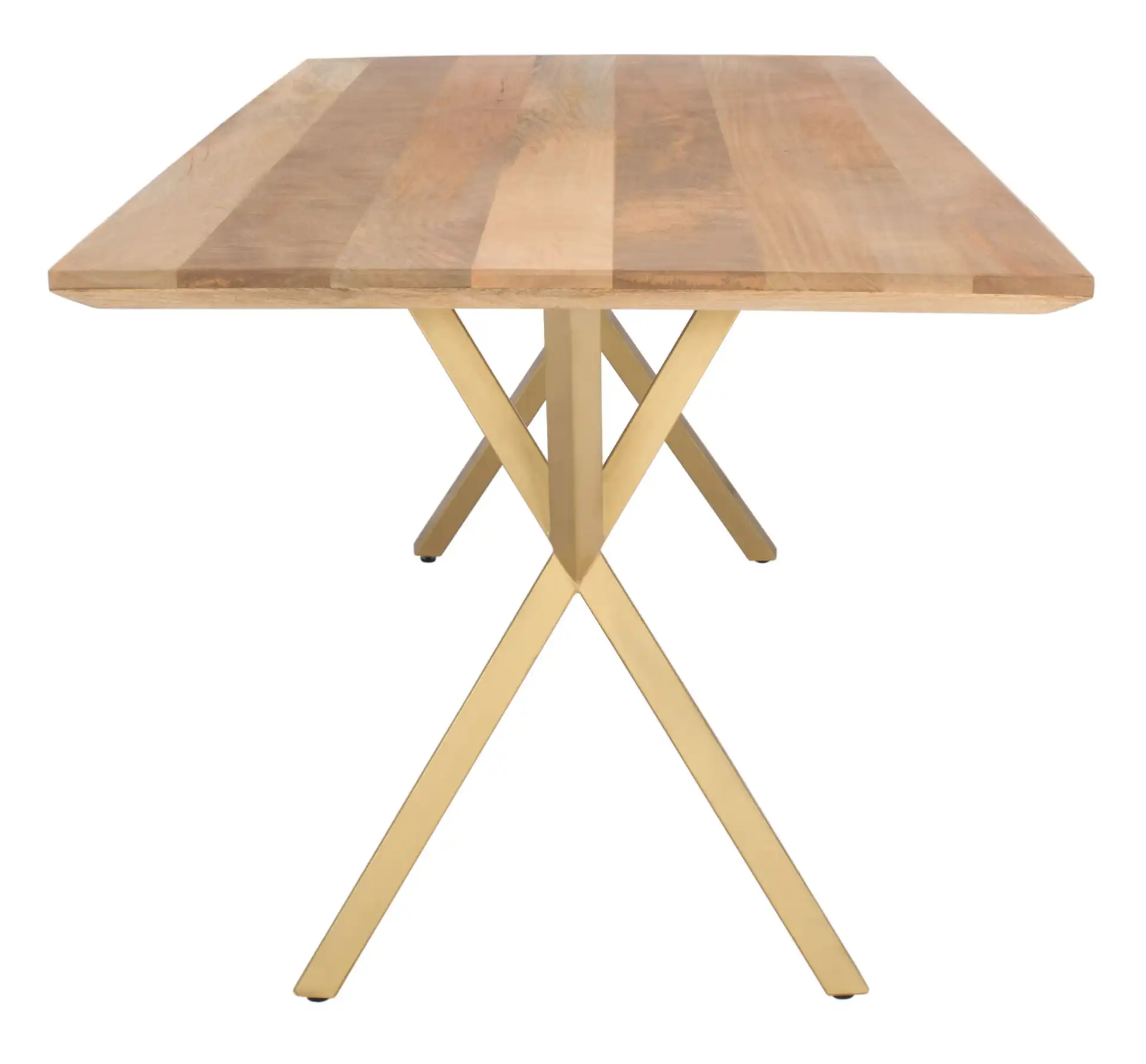 Barron Rectangle Dining Table in Natural / Gold, detail view