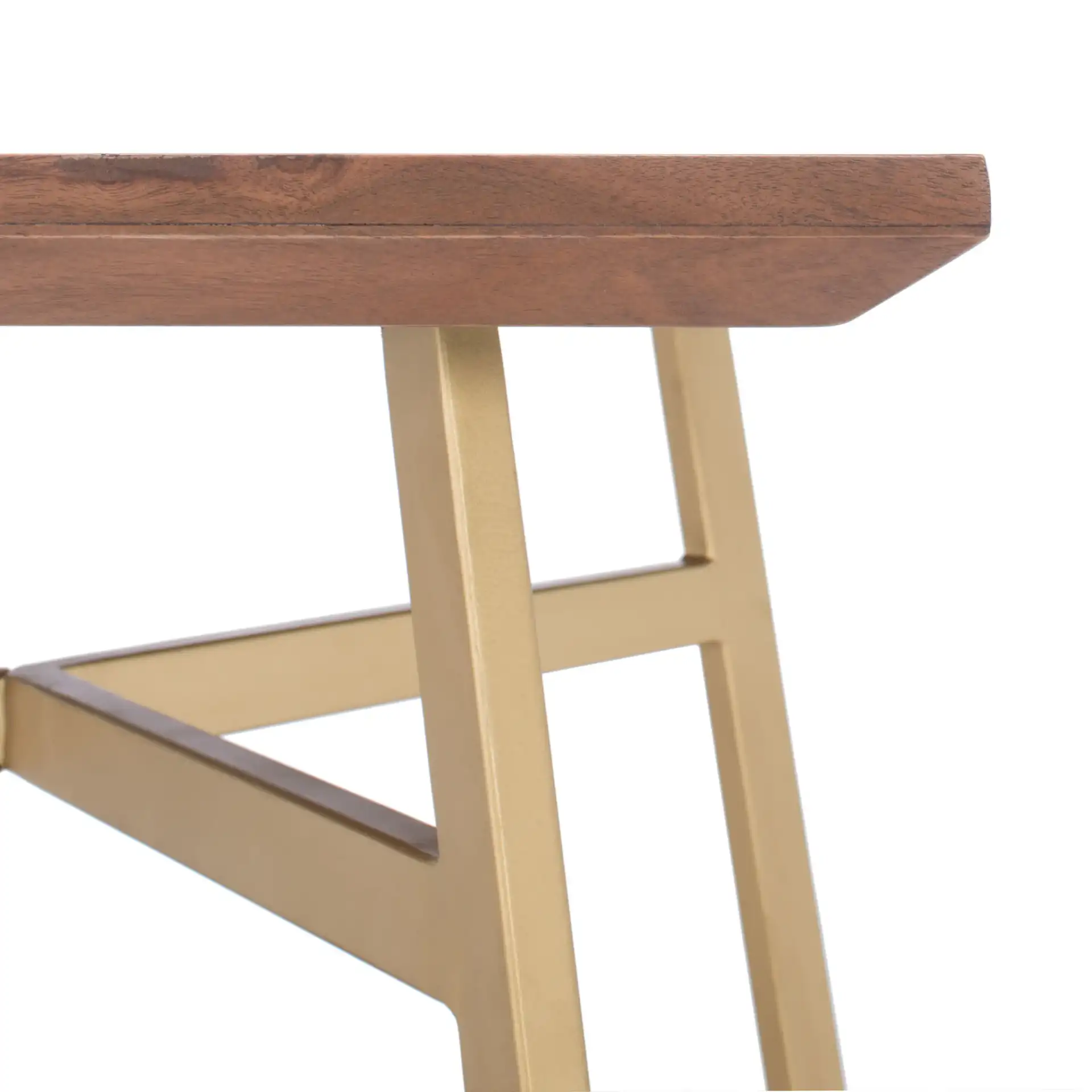 Dakota Rectangle Dining Table in Walnut / Gold in a styled room