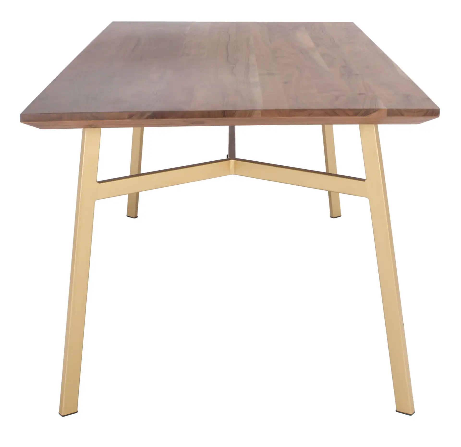Dakota Rectangle Dining Table in Walnut / Gold, detail view