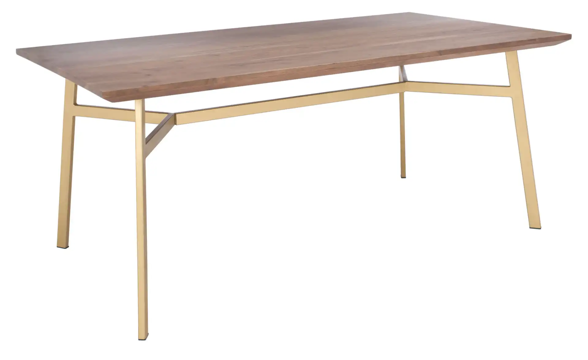 Dakota Rectangle Dining Table in Walnut / Gold, detail view
