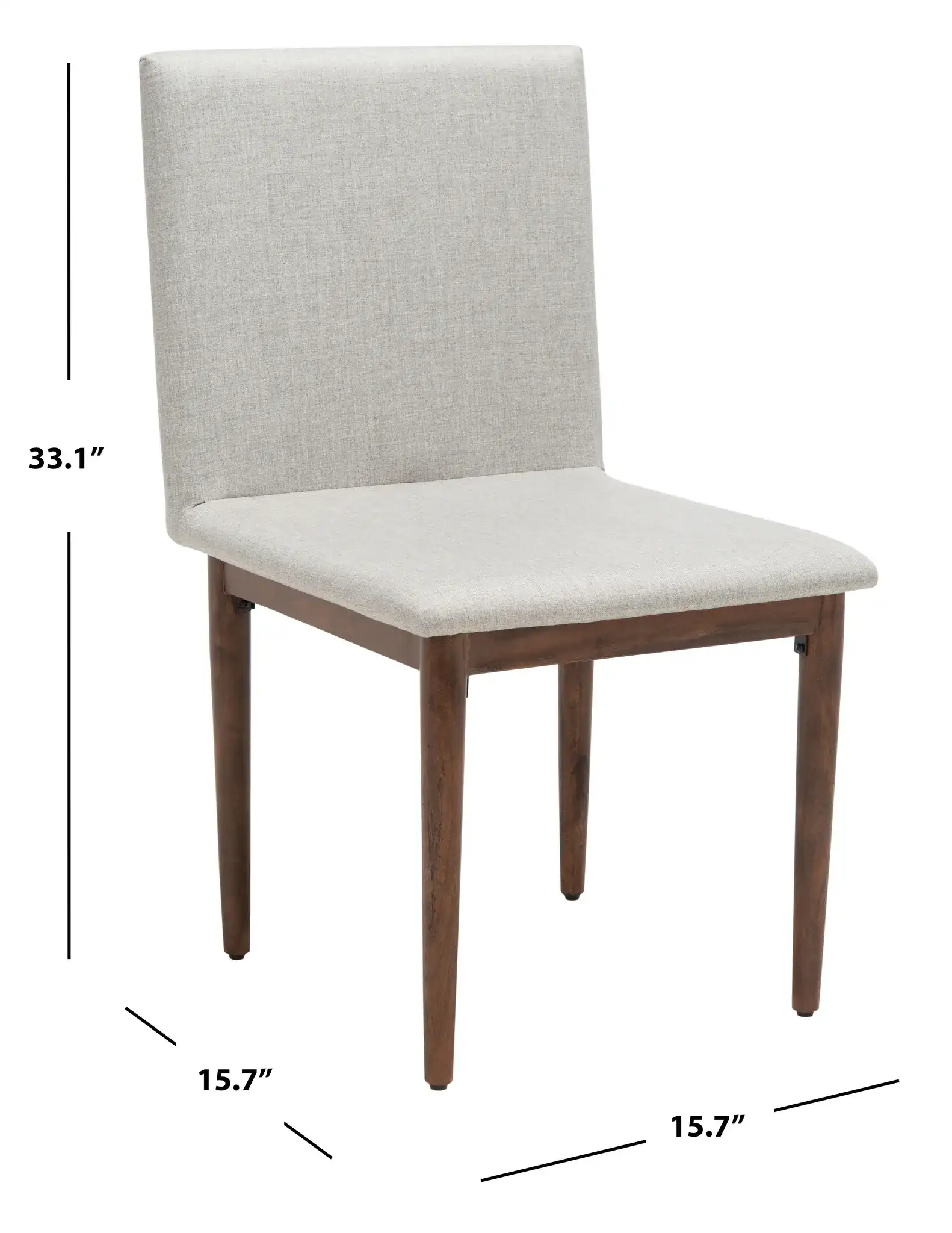 Milana Dining Chair (Set of 2) in Walnut / Light Gray, detail view