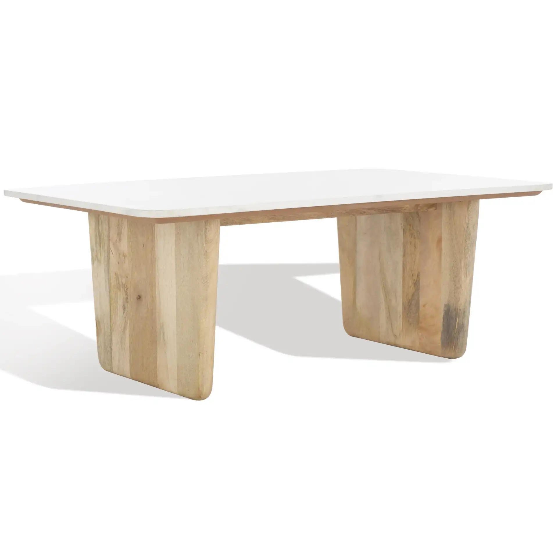 Felicity Marble Coffee Table in Natural / White, detail view