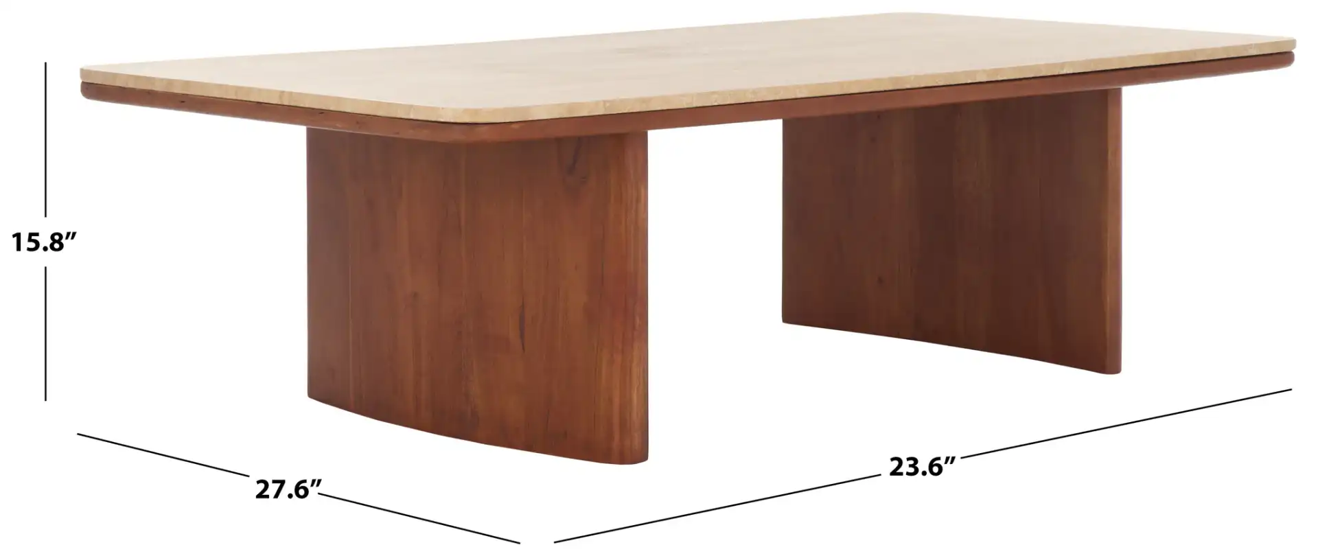 Trinsly Travertine Coffee Table in Natural / Travertine, detail view