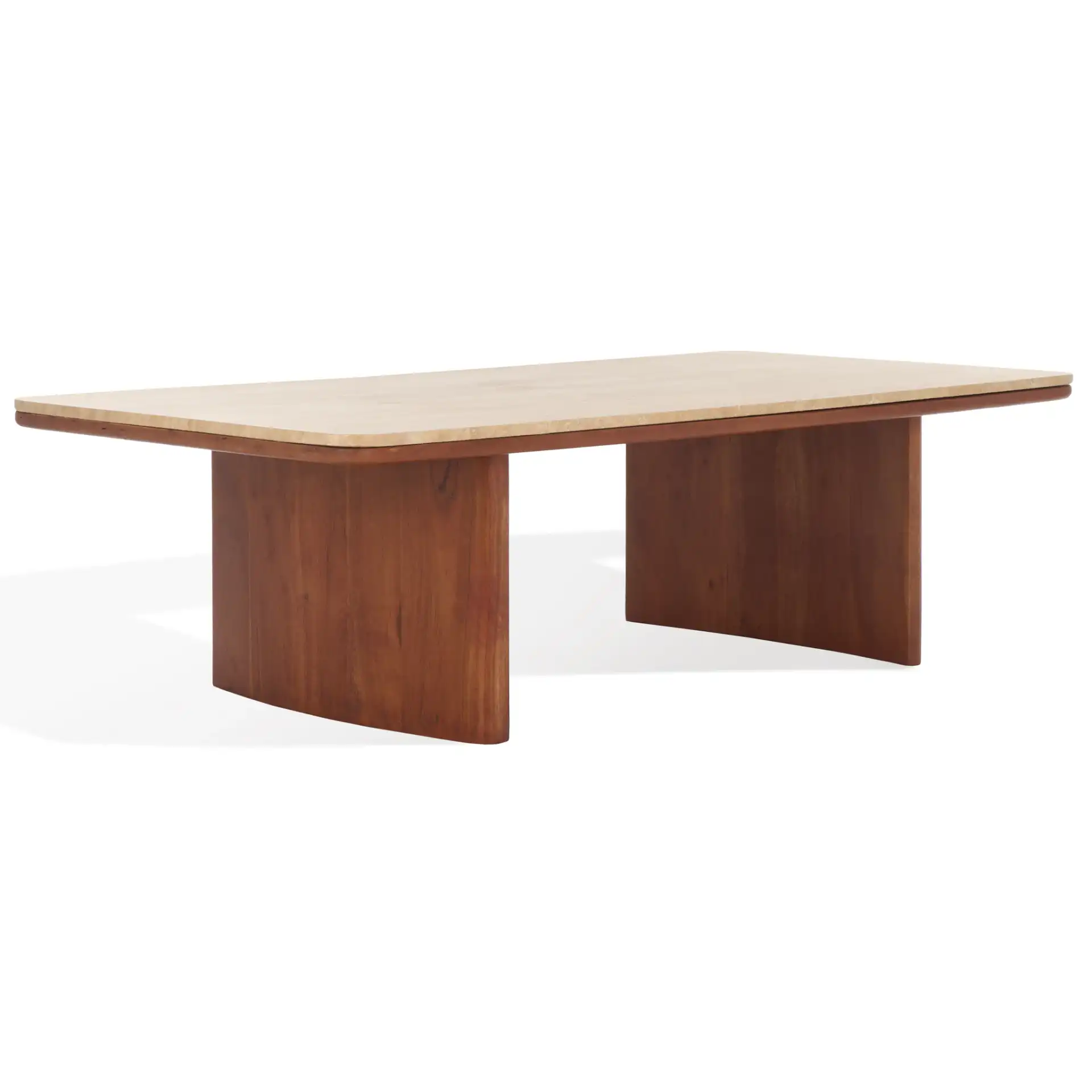Trinsly Travertine Coffee Table in Natural / Travertine, detail view