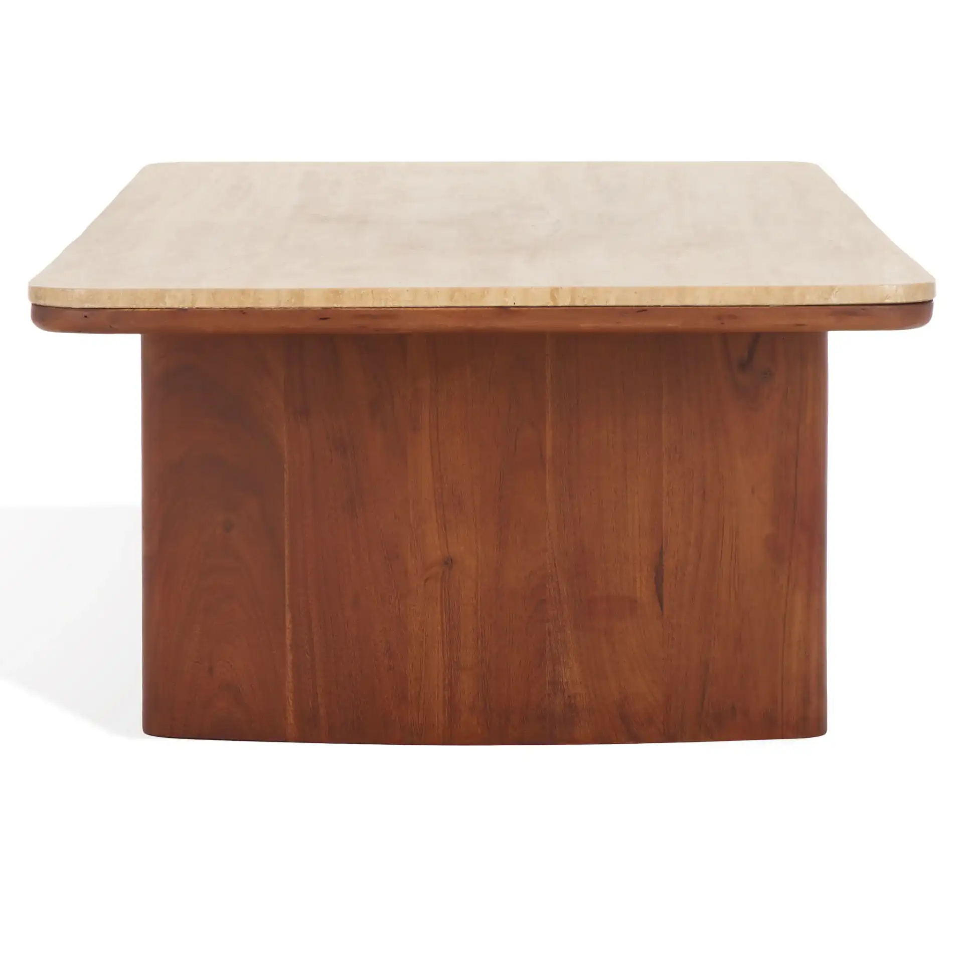 Trinsly Travertine Coffee Table in Natural / Travertine, detail view