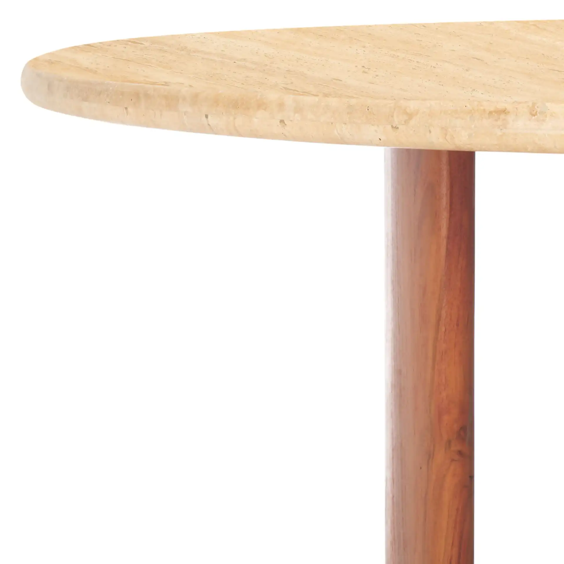 Trinsly Travertine Dining Table in Natural / Travertine in a styled room