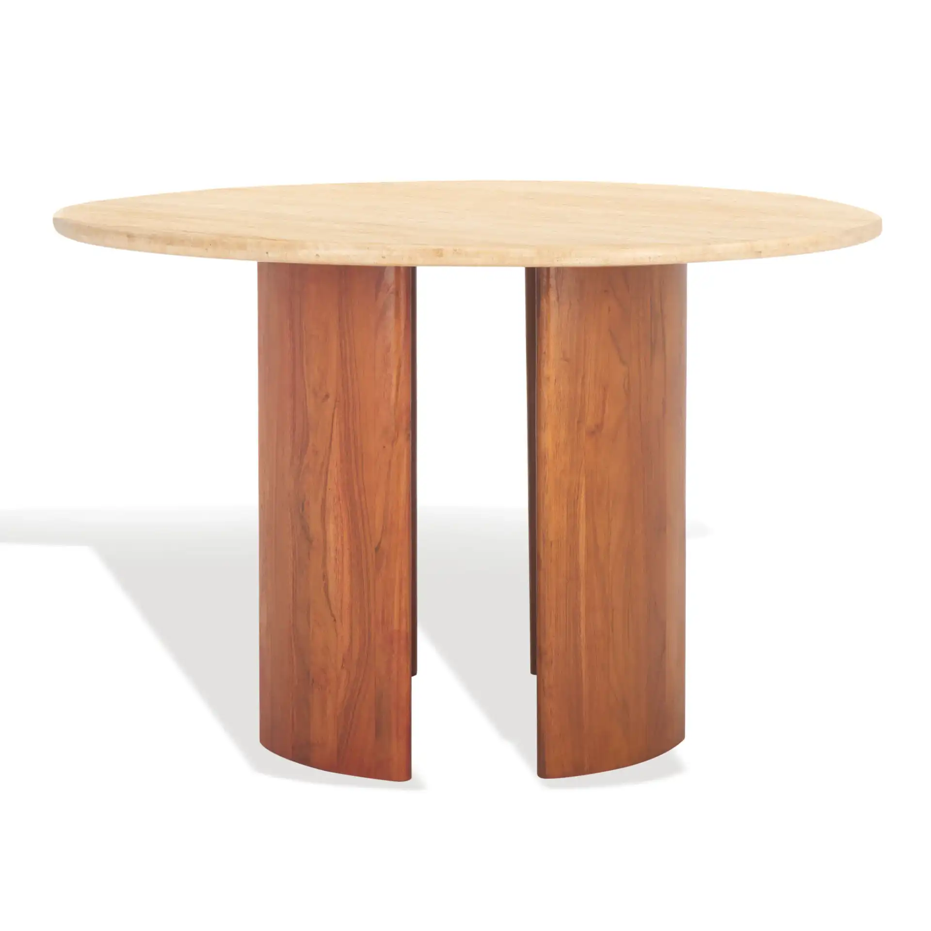 Trinsly Travertine Dining Table in Natural / Travertine, detail view