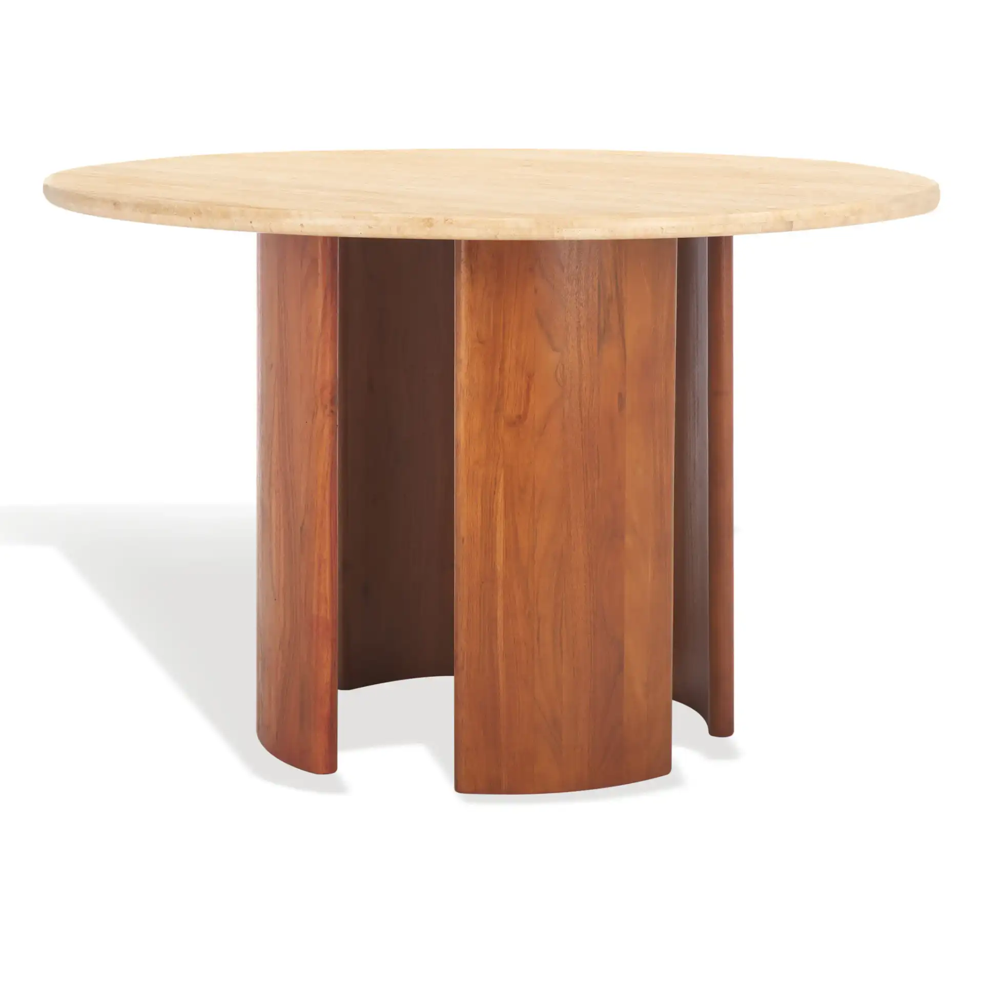 Trinsly Travertine Dining Table in Natural / Travertine, detail view