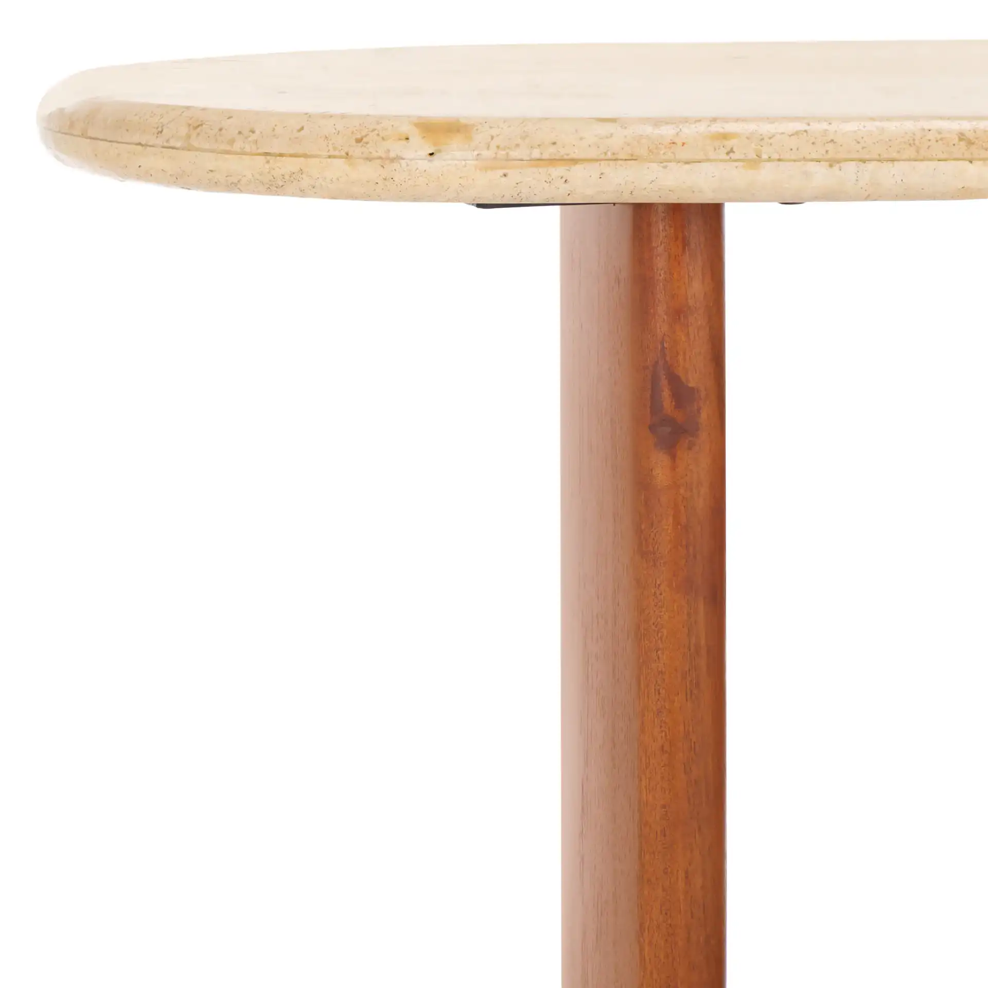 Trinsly Travertine Console Table in Natural / Travertine in a styled room