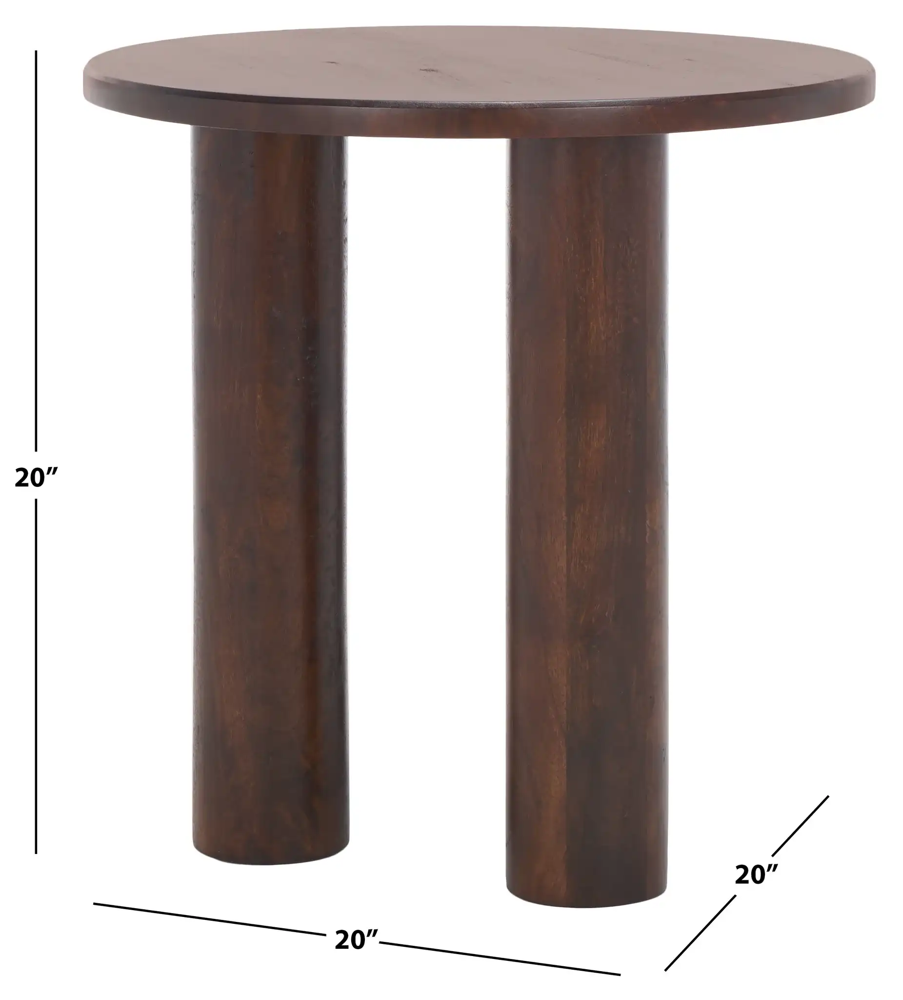 Jennamira Wood Accent Table in Dark Brown, detail view