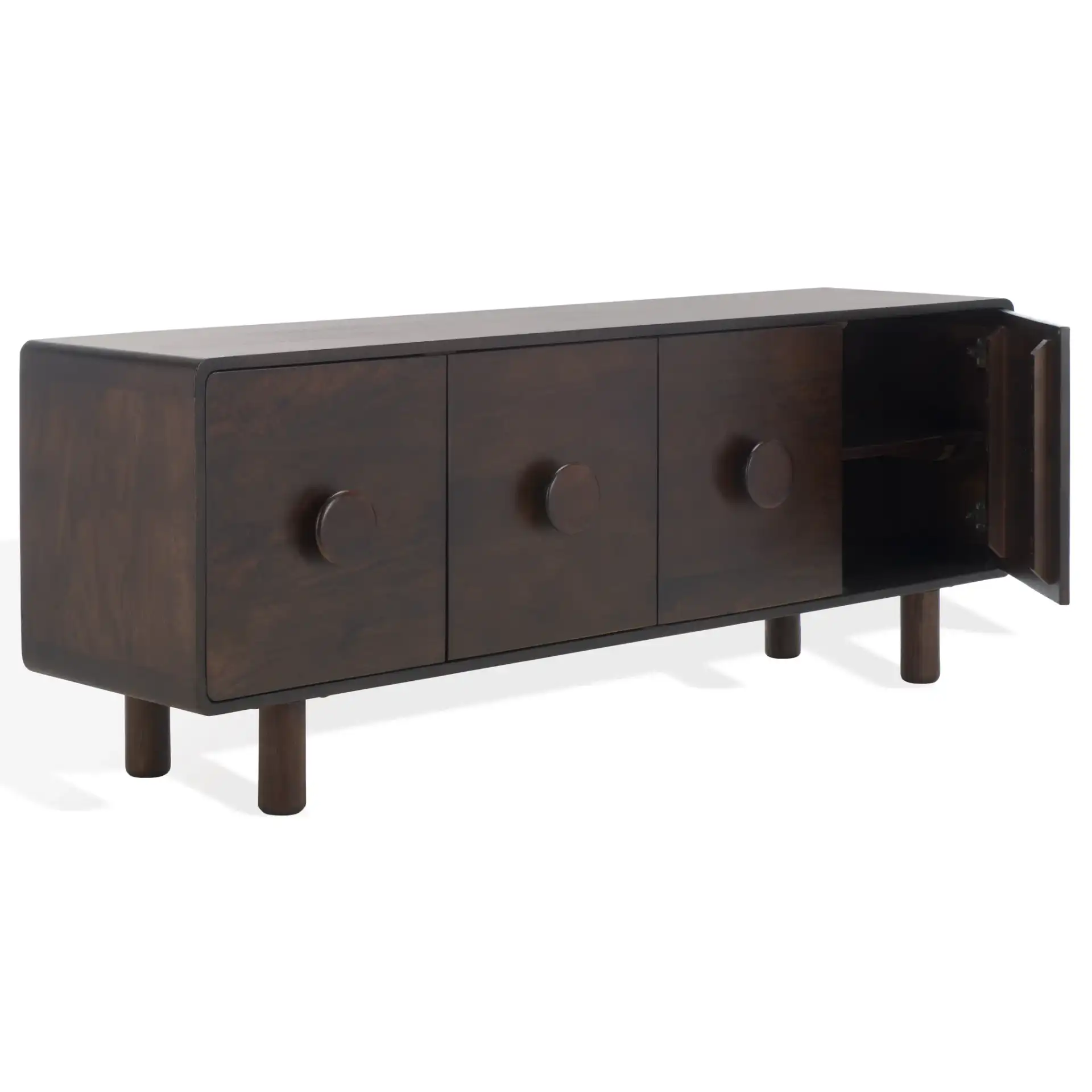 Jennamira Wood Sideboard in Dark Brown, detail view