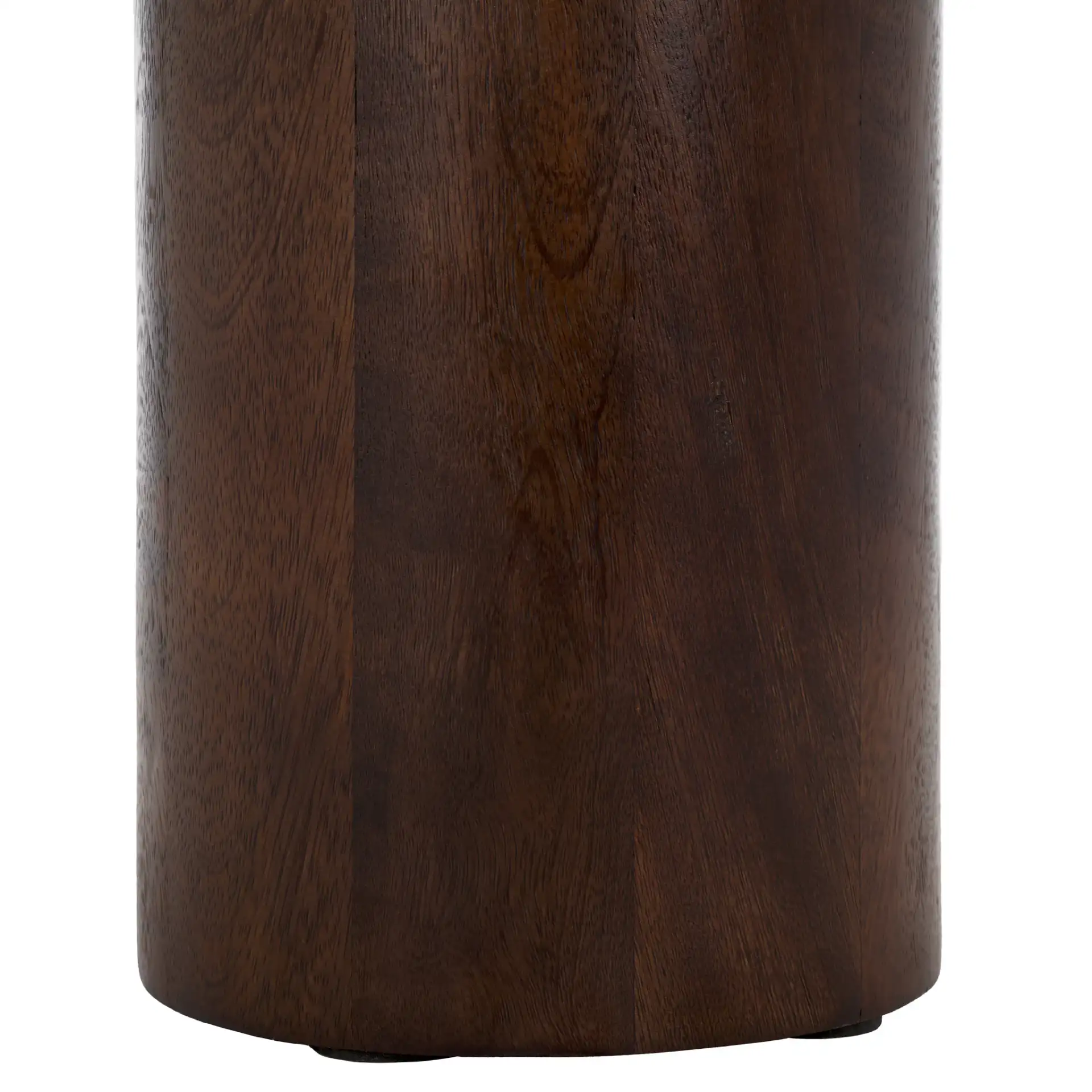 Jennamira Round Travertine Table in Dark Brown / Travertine, detail view