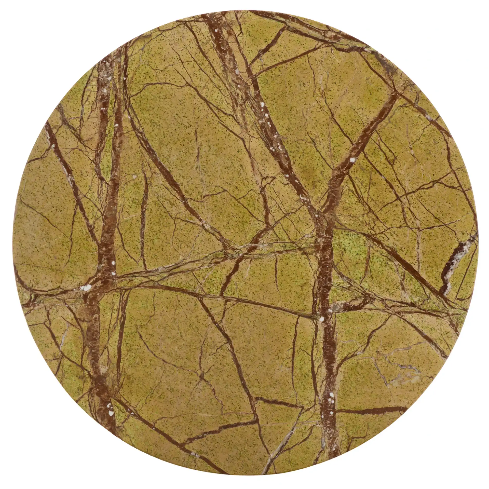 Danny Round Marble Accent Table in Brown / Green, detail view