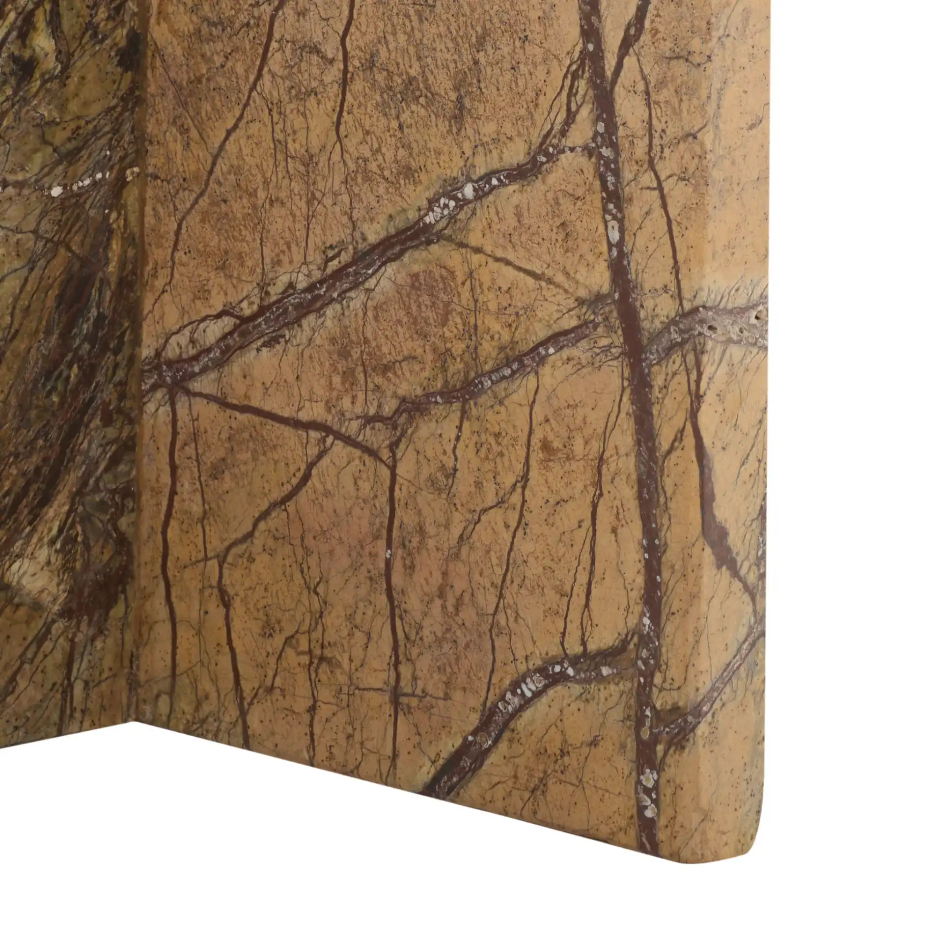 Adriano 12-Inch Marble Accent Table in Brown / Beige, detail view