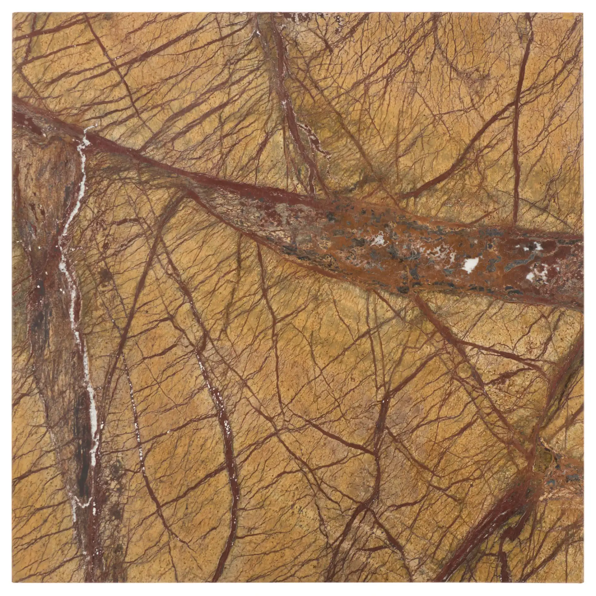 Adriano 12-Inch Marble Accent Table in Brown / Beige, detail view