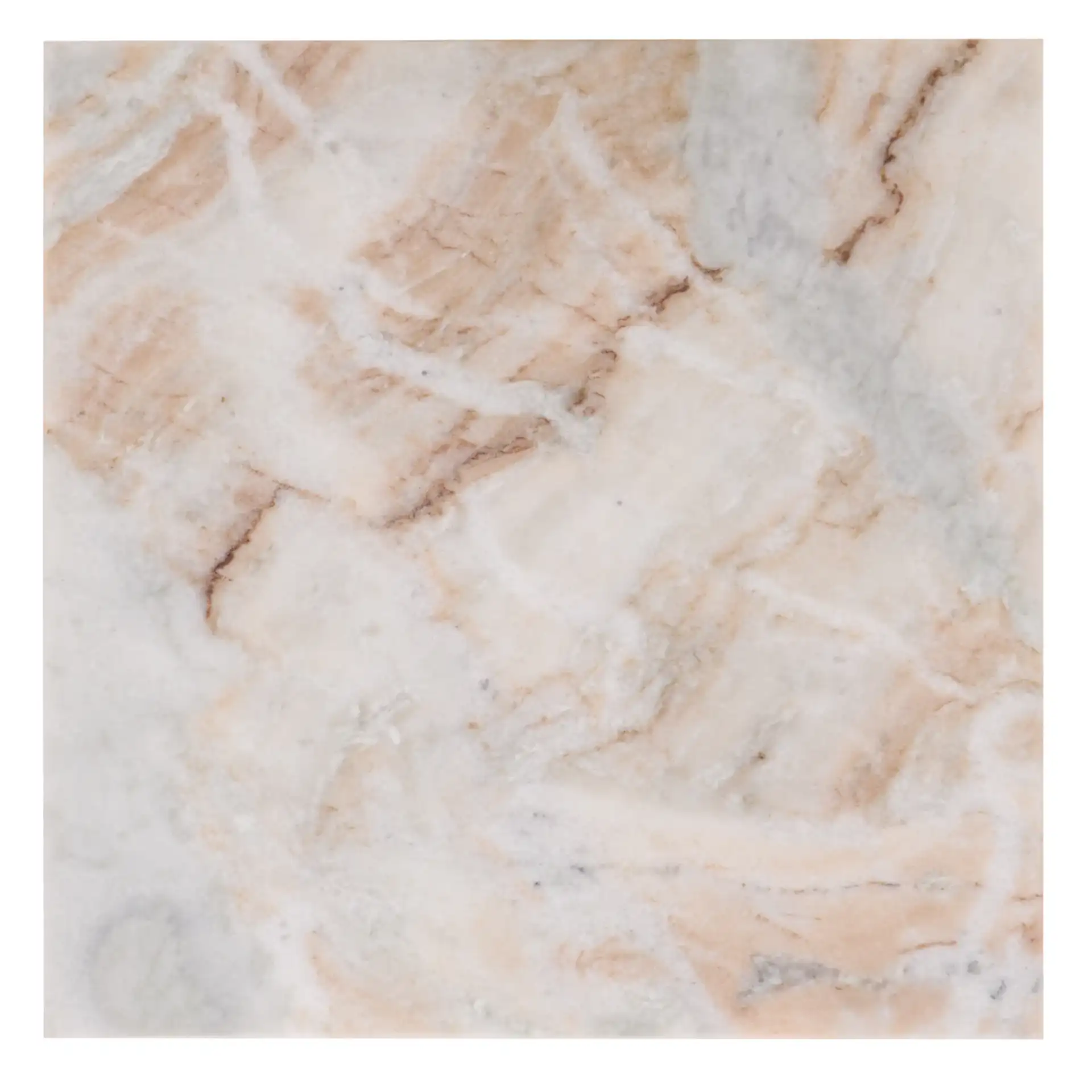 Macklyn Square Marble Top Accent Table in Light Brown / Black, detail view