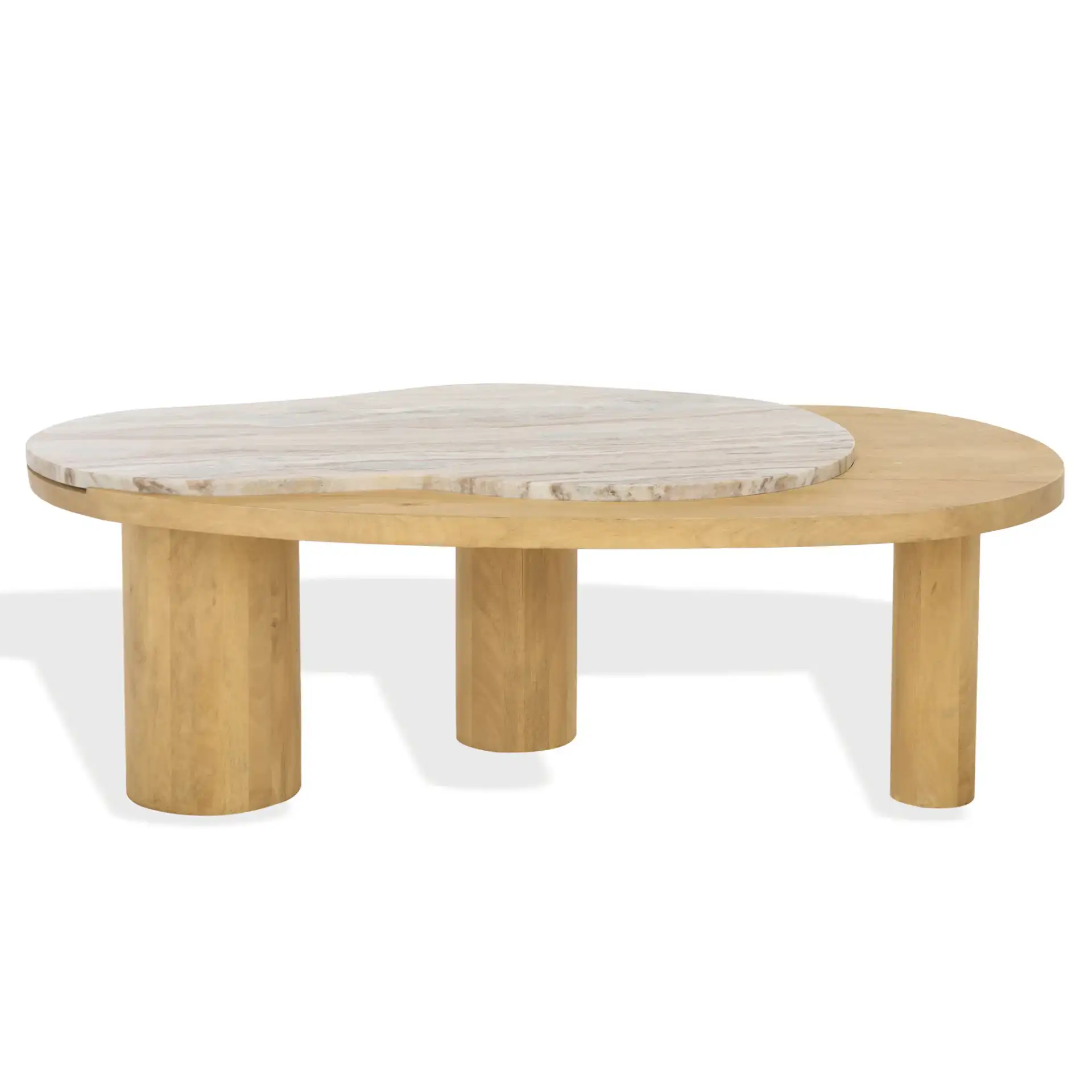 Feliciabeth Marble Coffee Table in Natural / Light Brown, detail view