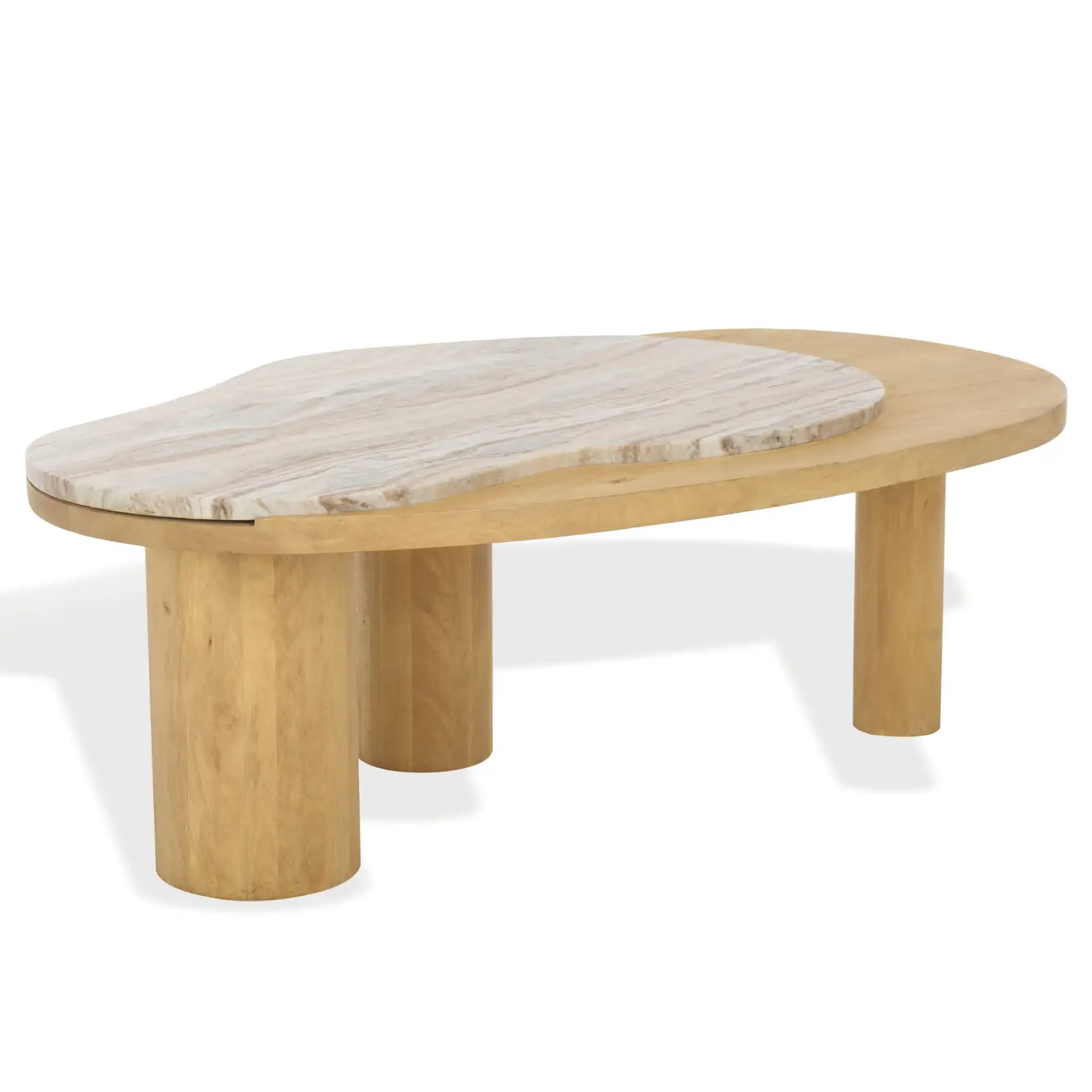 Feliciabeth Marble Coffee Table in Natural / Light Brown, detail view