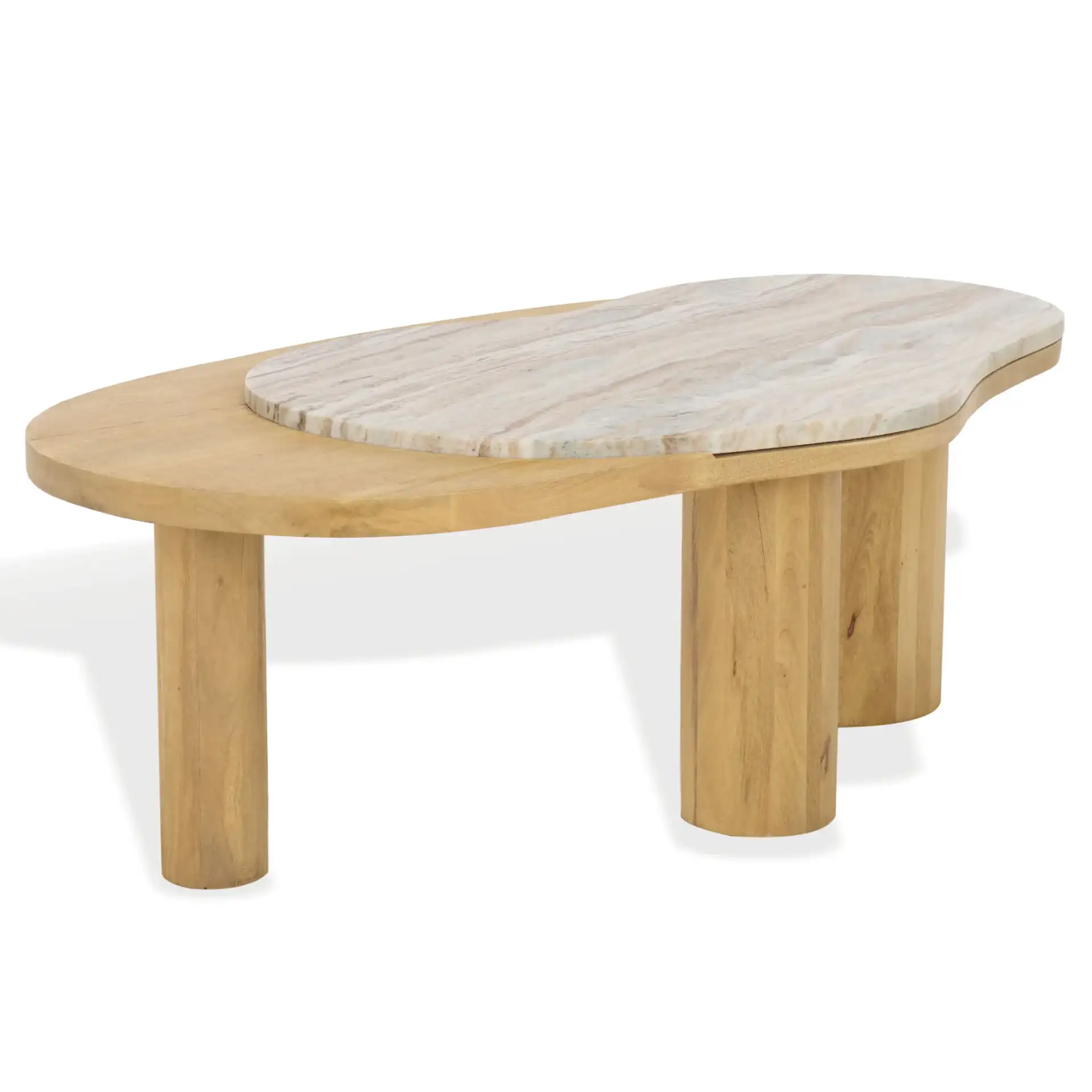 Feliciabeth Marble Coffee Table in Natural / Light Brown, detail view