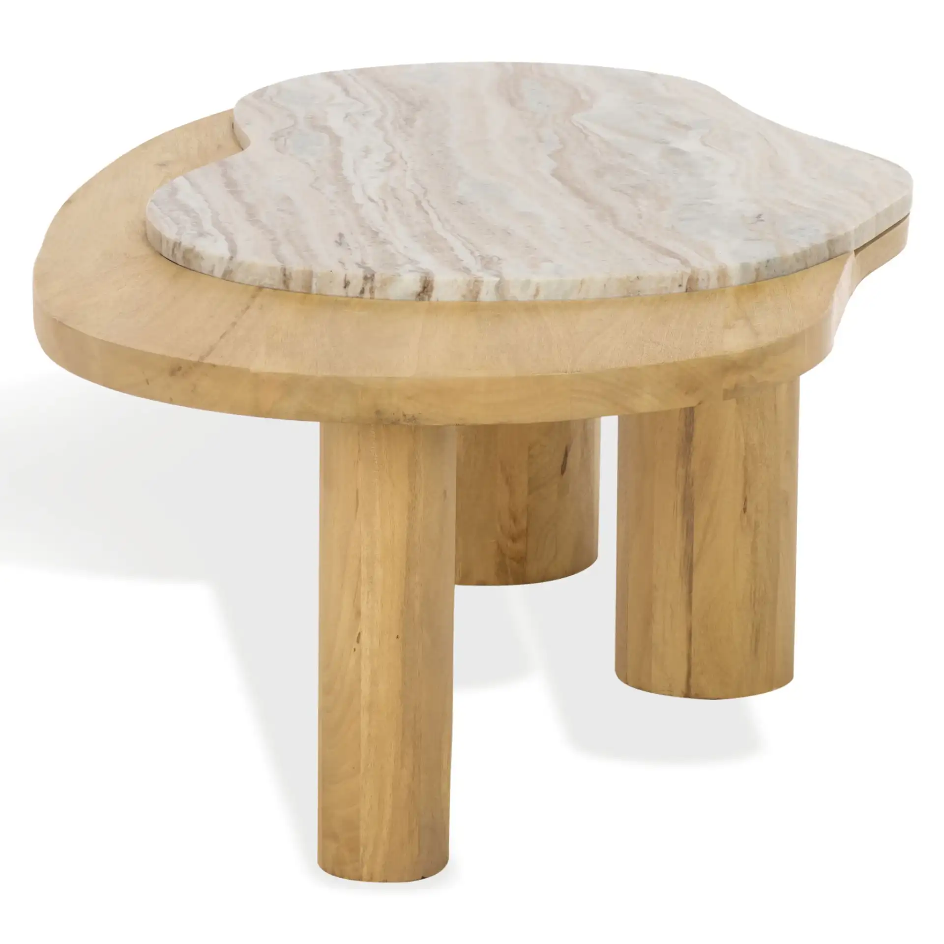 Feliciabeth Marble Coffee Table in Natural / Light Brown, detail view
