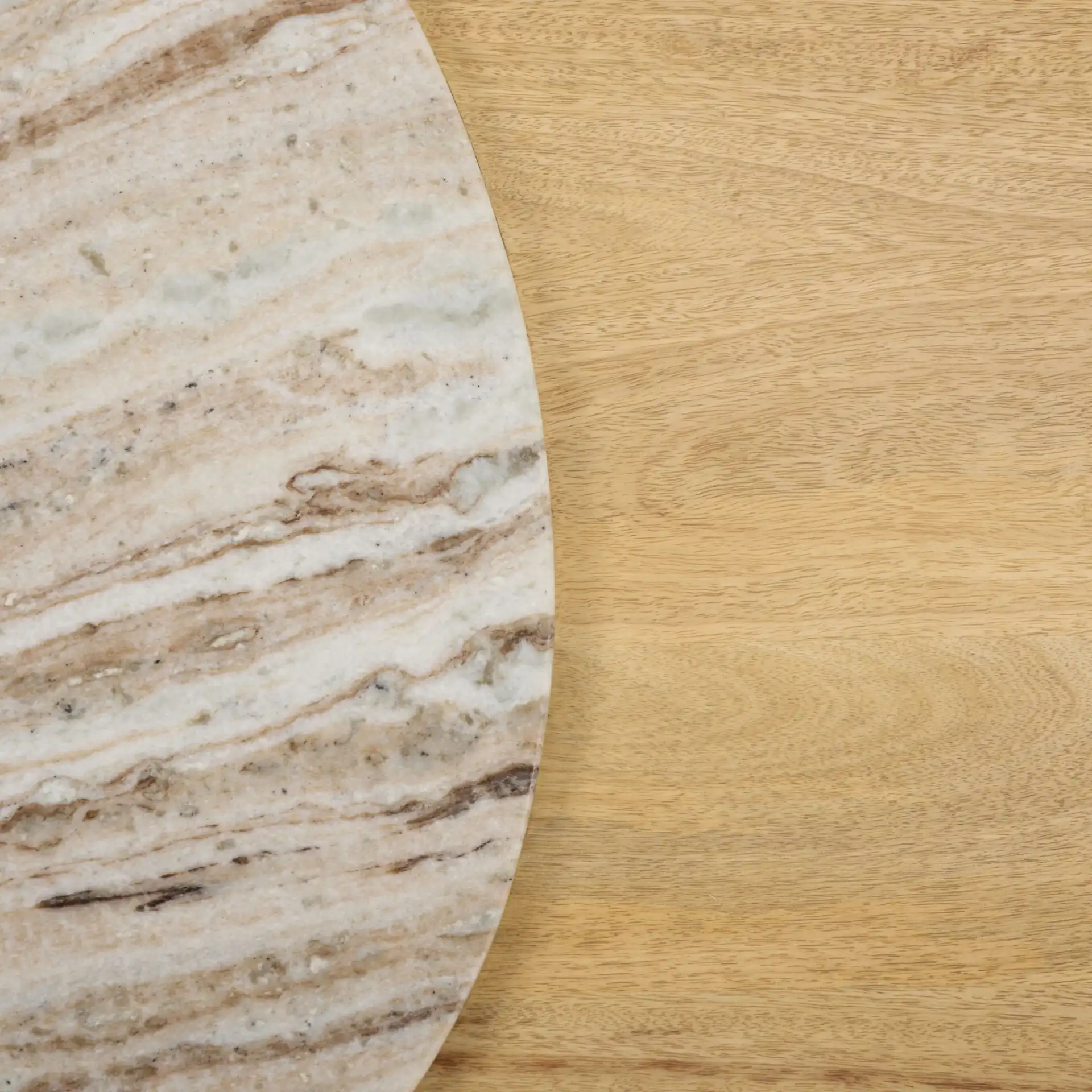 Feliciabeth Marble Coffee Table in Natural / Light Brown, detail view