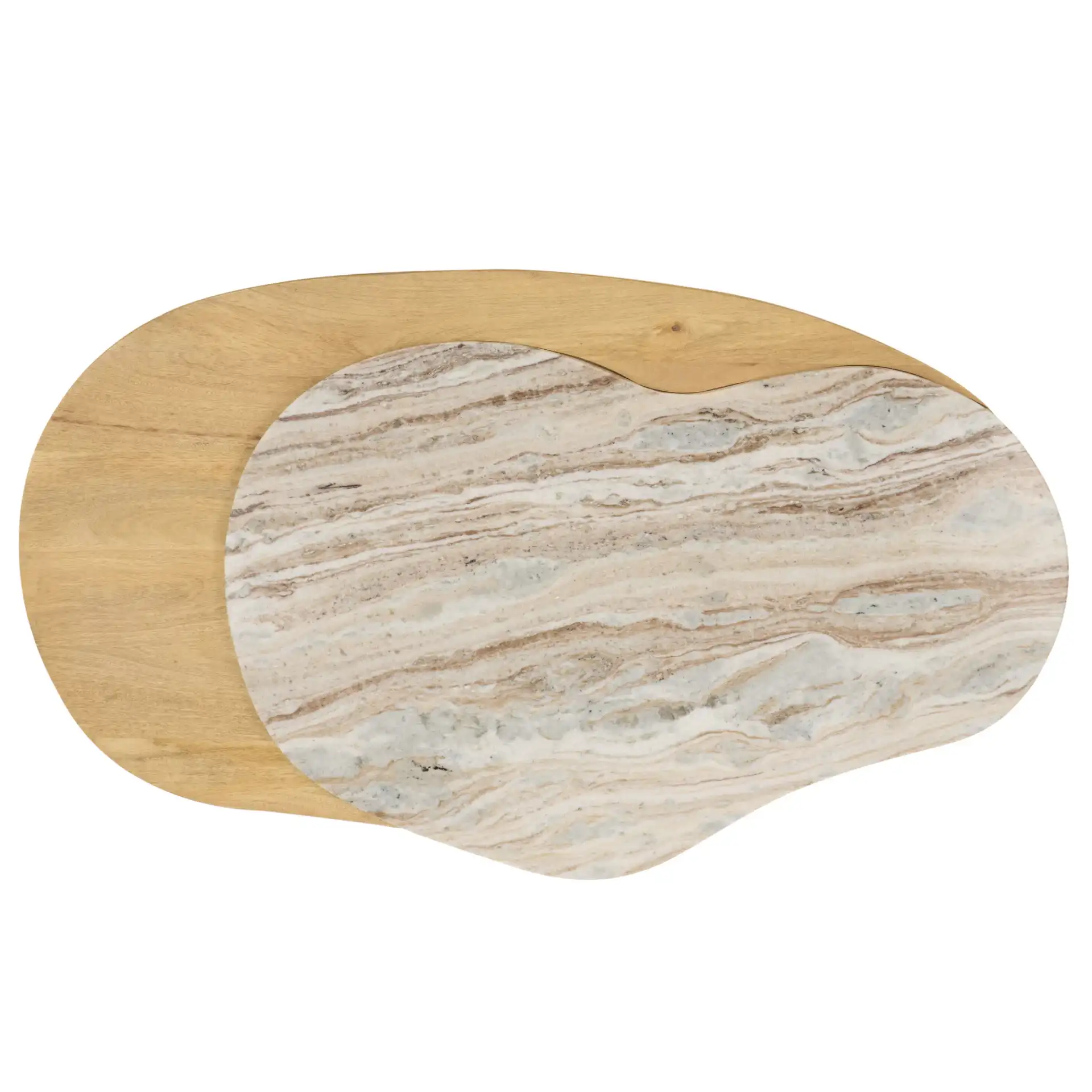 Feliciabeth Marble Coffee Table in Natural / Light Brown, detail view