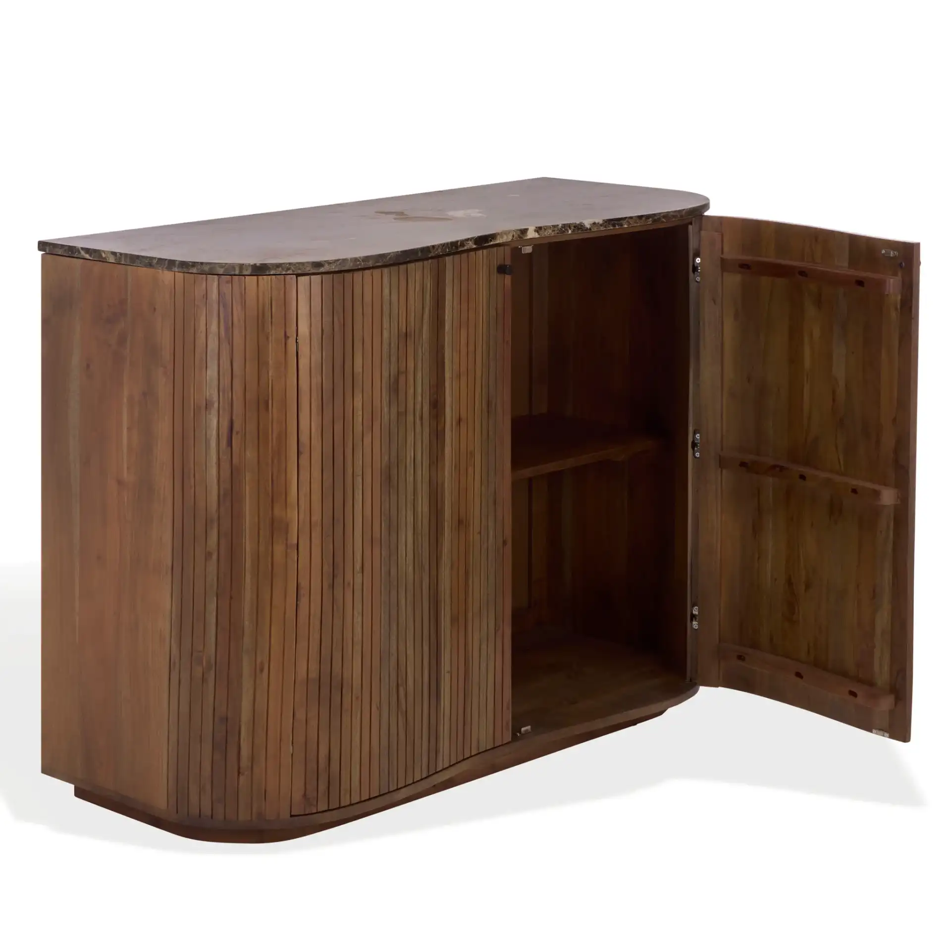 Jamilah Marble Top Chest in Brown, detail view