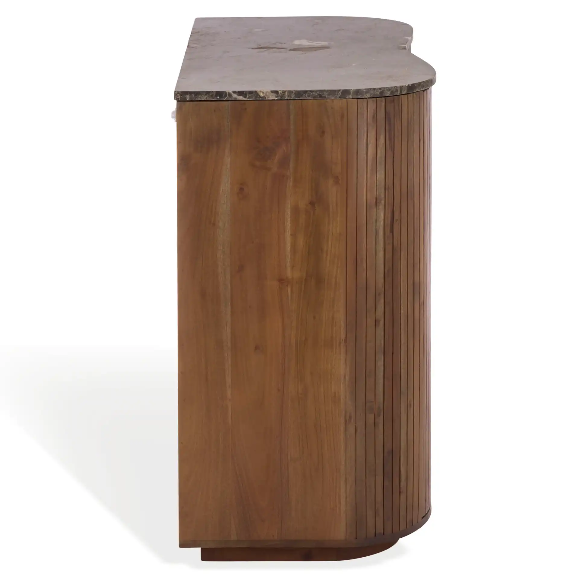 Jamilah Marble Top Chest in Brown, detail view