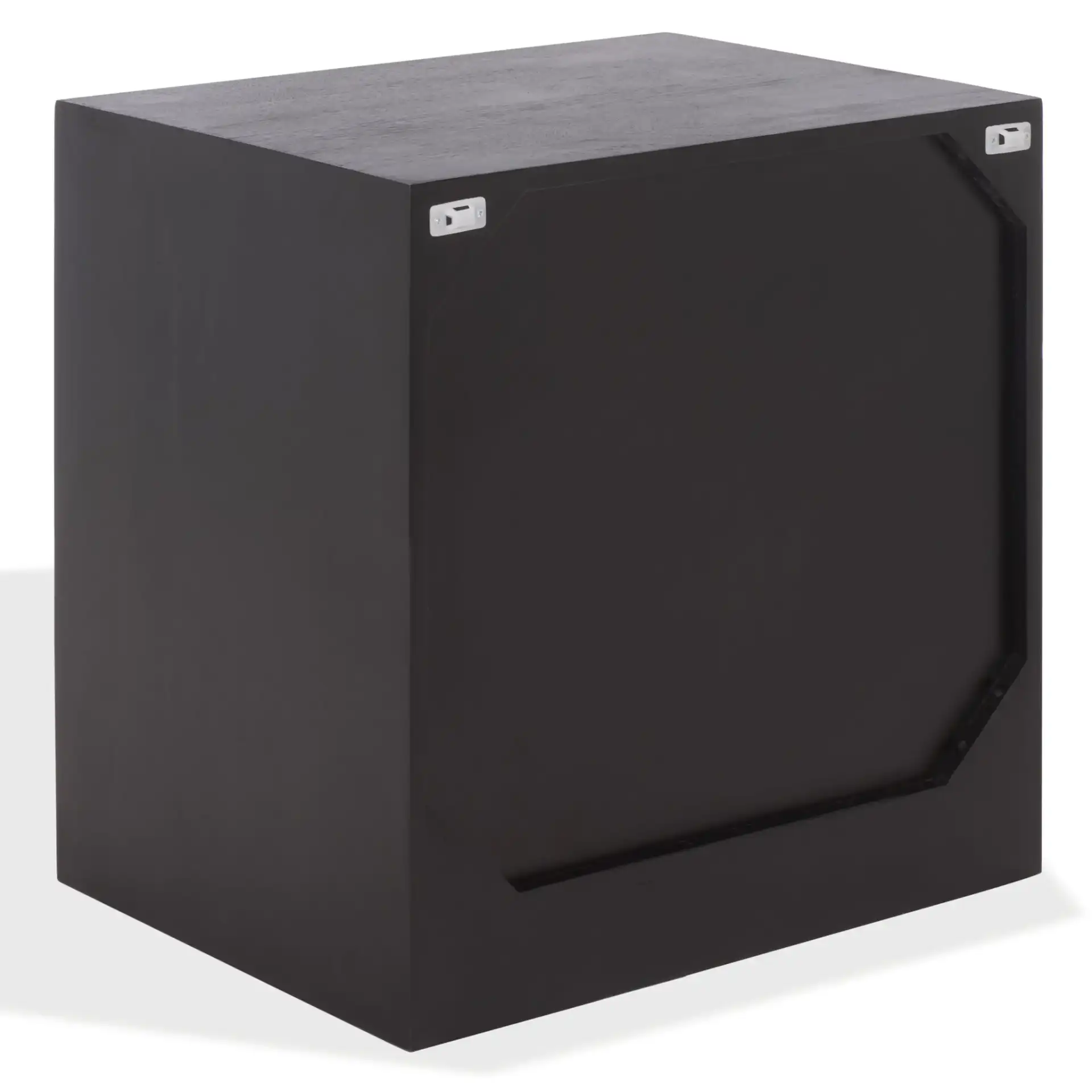 Halcyon Travertine Nightstand in Travertine / Black, detail view