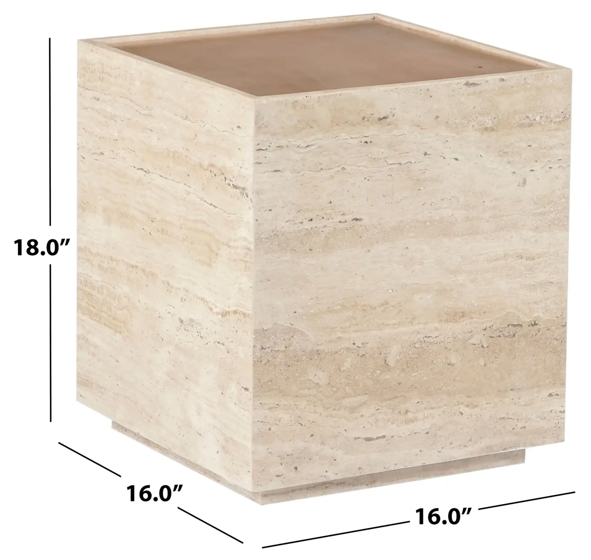 Leslianne Travertine Accent Table in Natural / Travertine, detail view