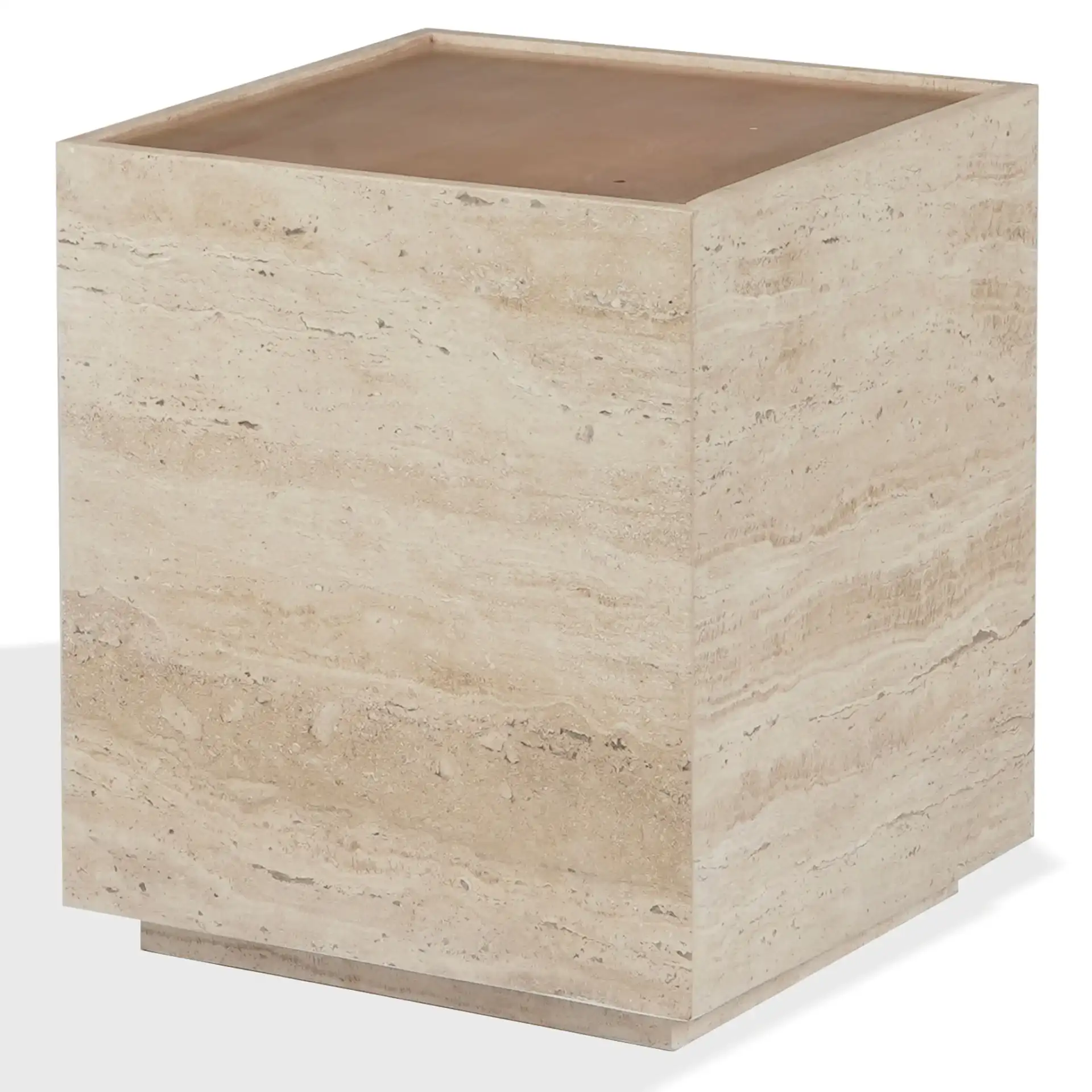 Leslianne Travertine Accent Table in Natural / Travertine, detail view