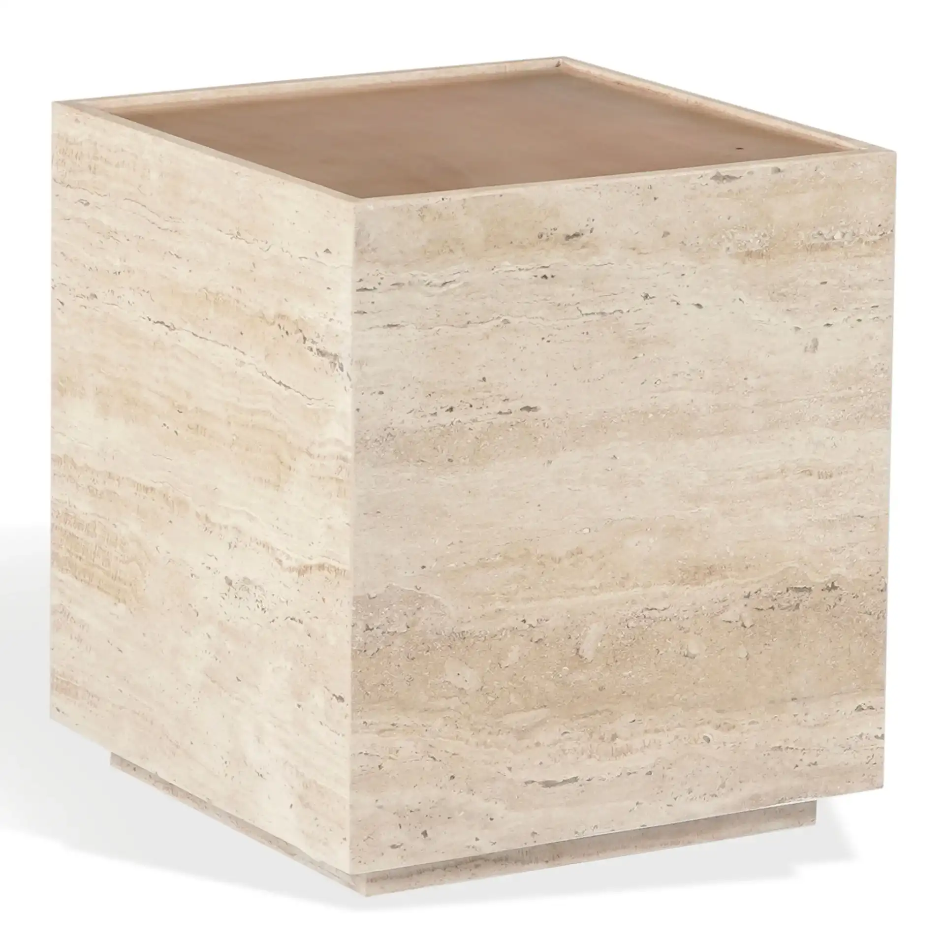Leslianne Travertine Accent Table in Natural / Travertine, detail view