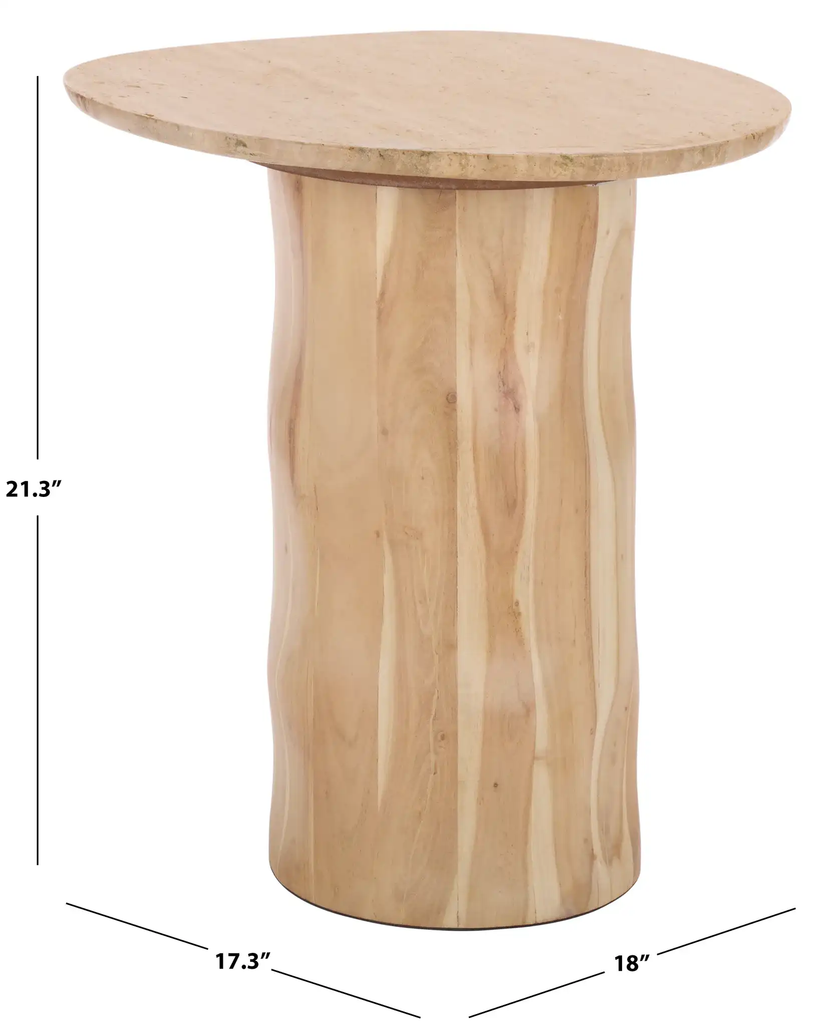 Jennamira Travertine Accent Table in Natural / Travertine, detail view