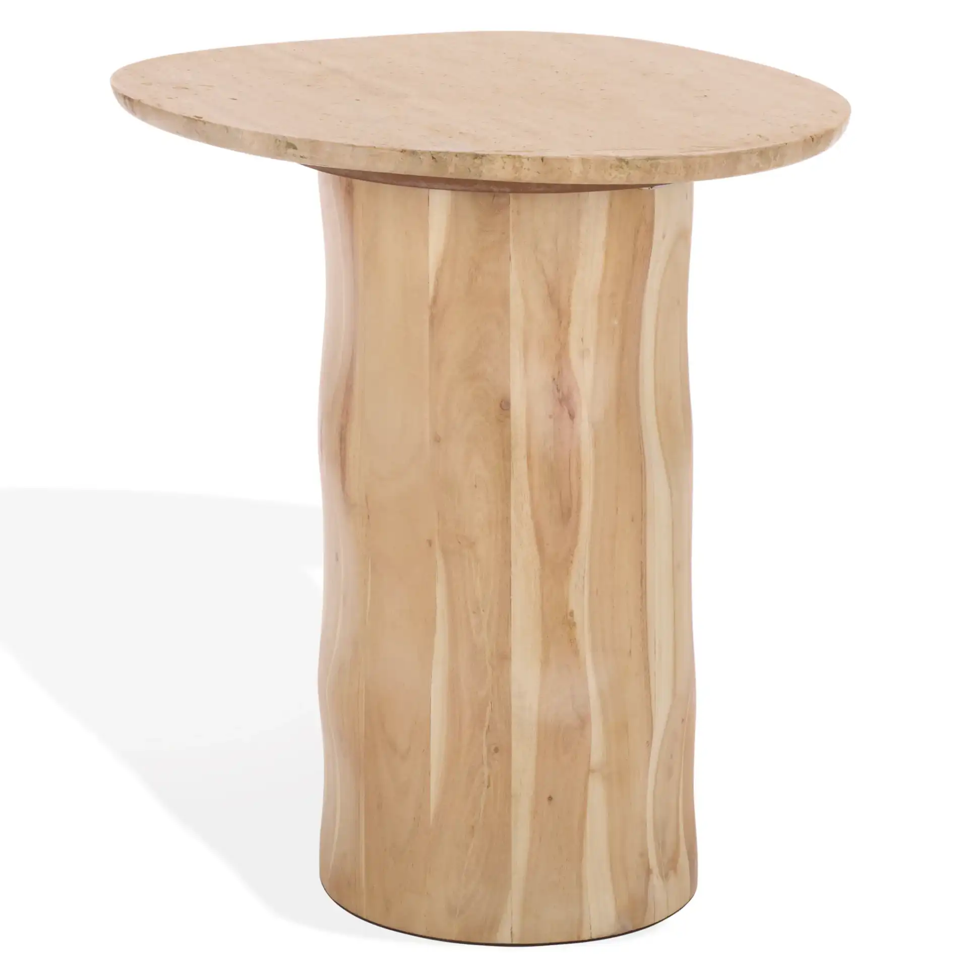 Jennamira Travertine Accent Table in Natural / Travertine, detail view