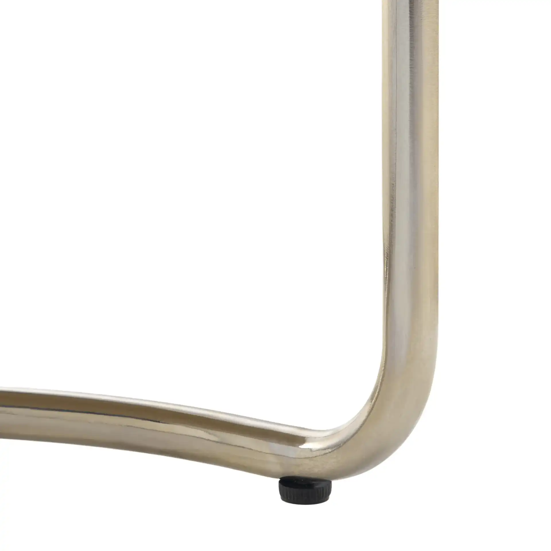Jackiette Black Glass Accent Table in Silver / Black, detail view