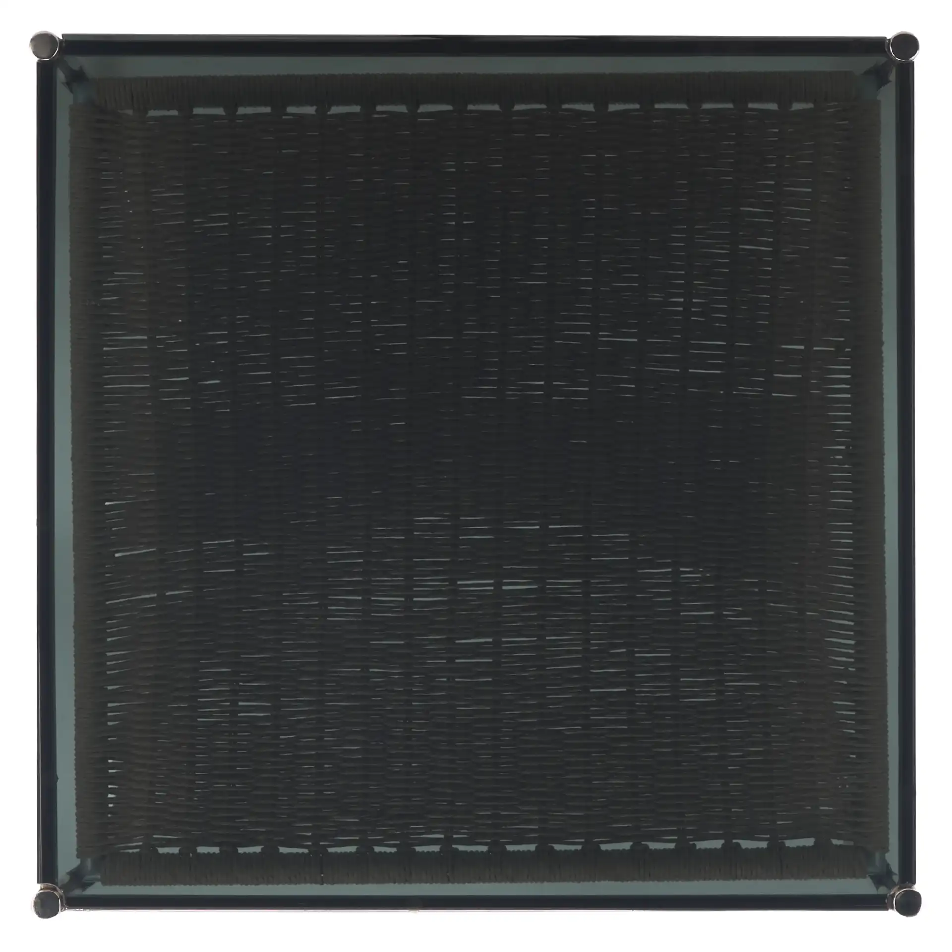 Jackiette Black Glass Accent Table in Silver / Black, detail view