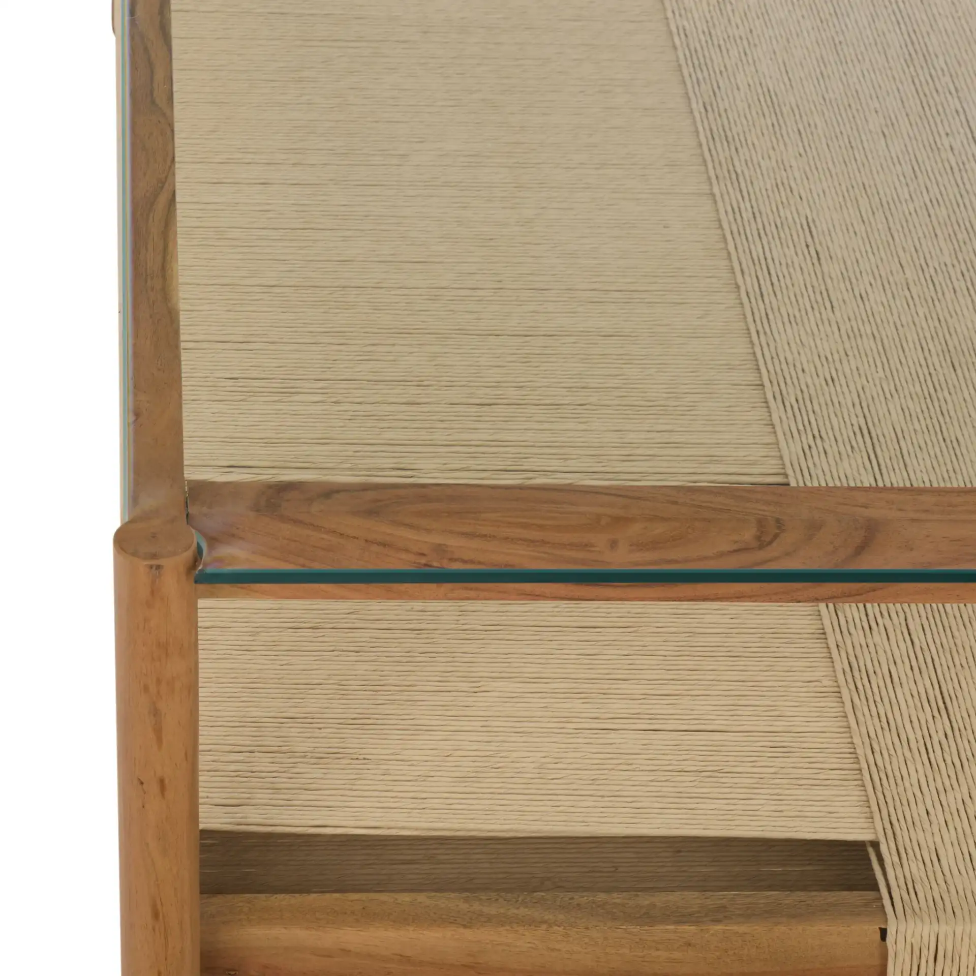 Gerard Wood And Glass Coffee Table in Natural / Clear in a styled room
