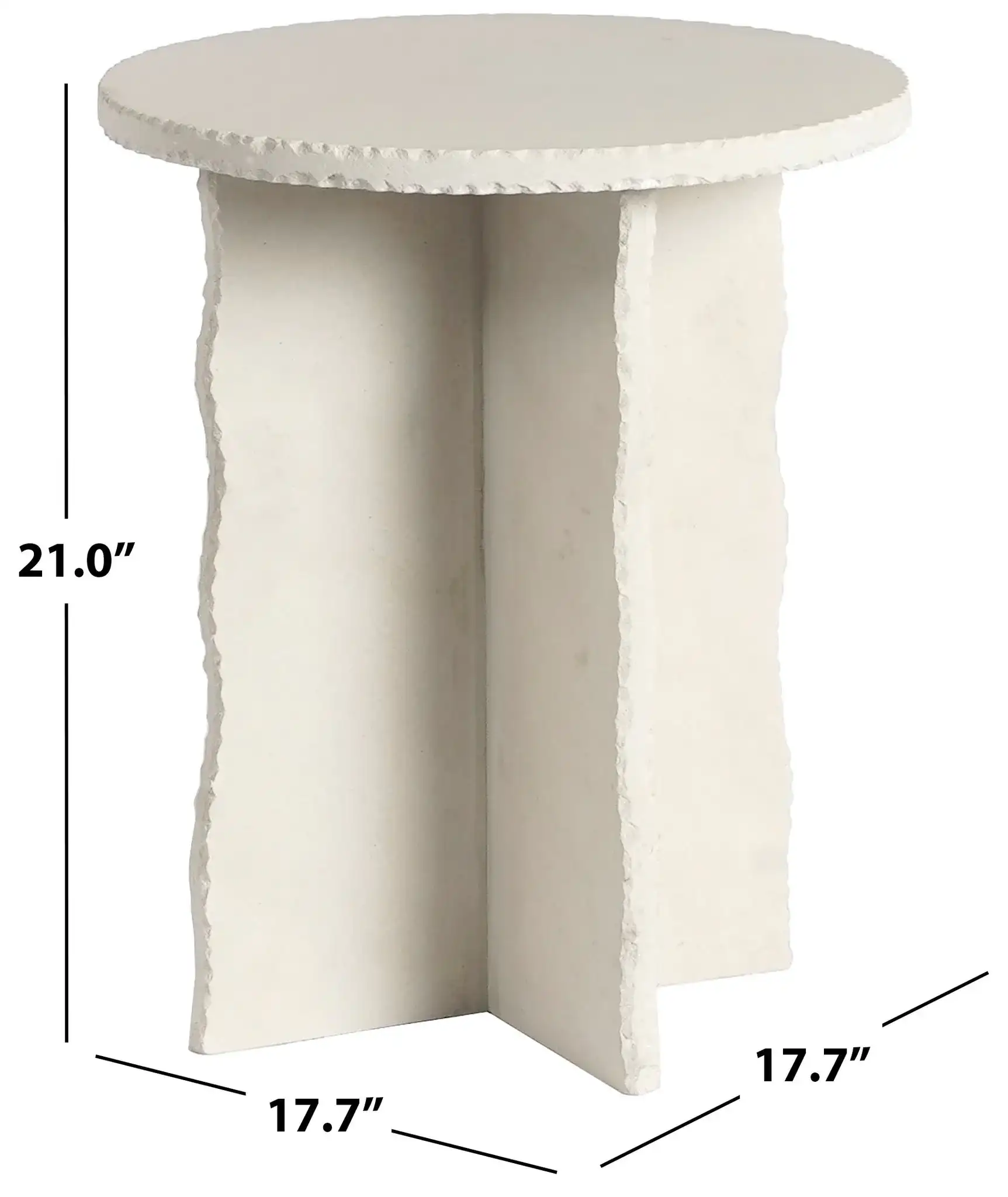 Raybrook Stone Accent Table in Off-White, detail view