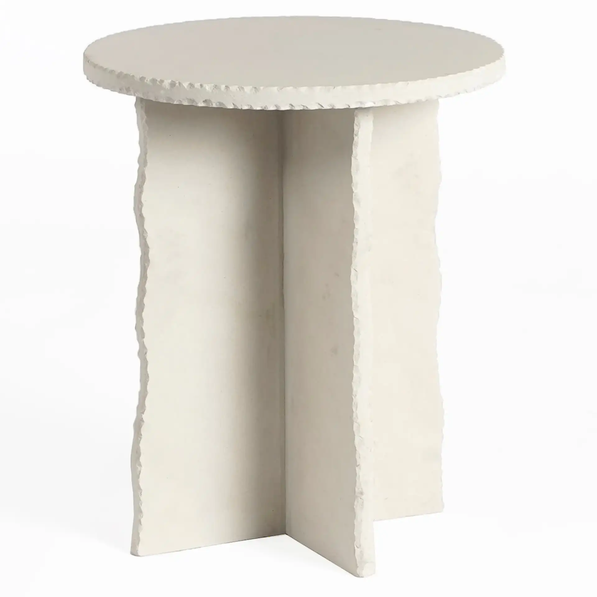 Raybrook Stone Accent Table in Off-White, detail view