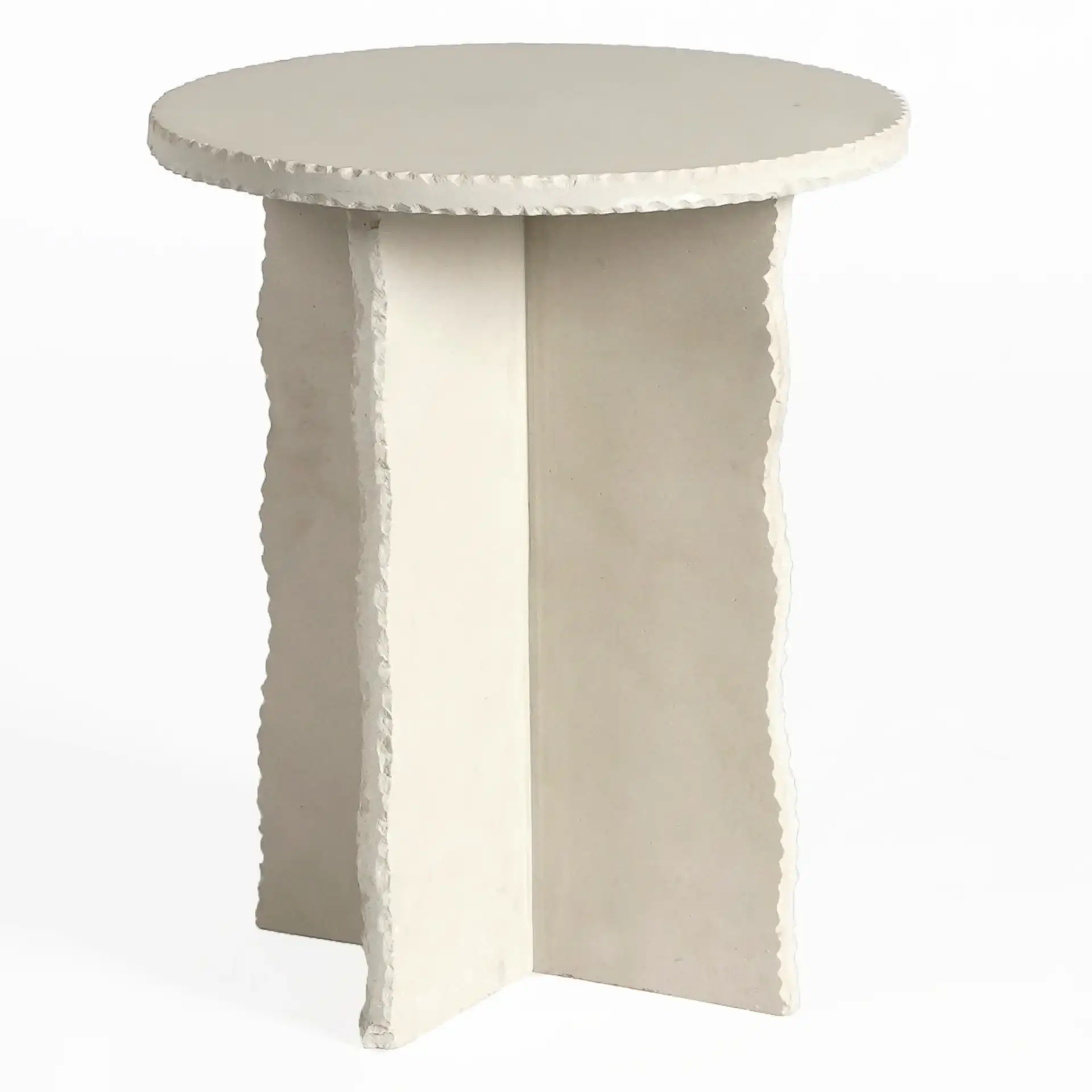 Raybrook Stone Accent Table in Off-White, detail view