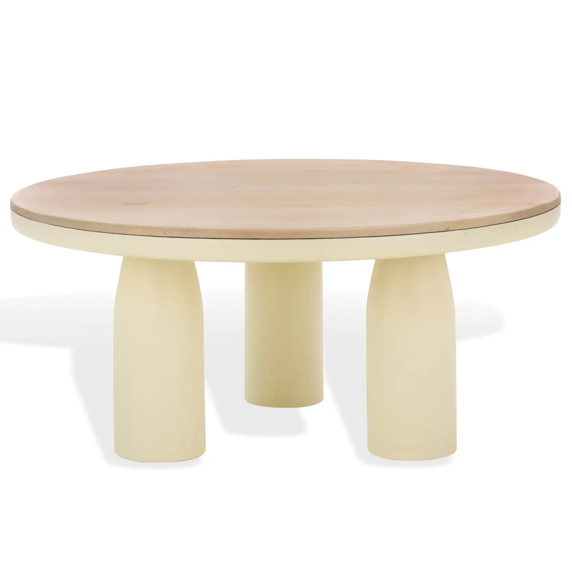 Veronica Lacquer Coffee Table in Natural / White, detail view