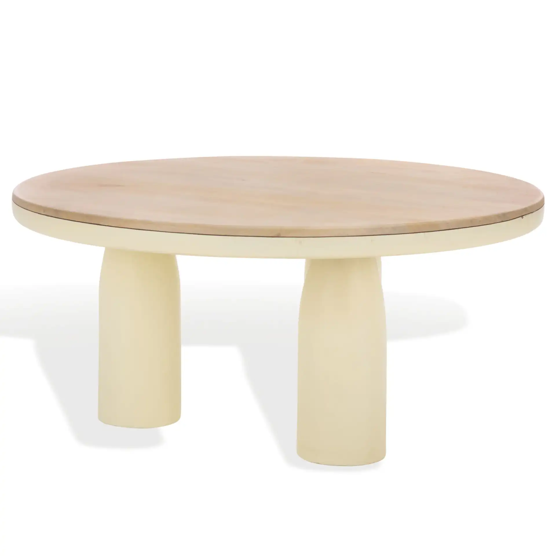 Veronica Lacquer Coffee Table in Natural / White, detail view