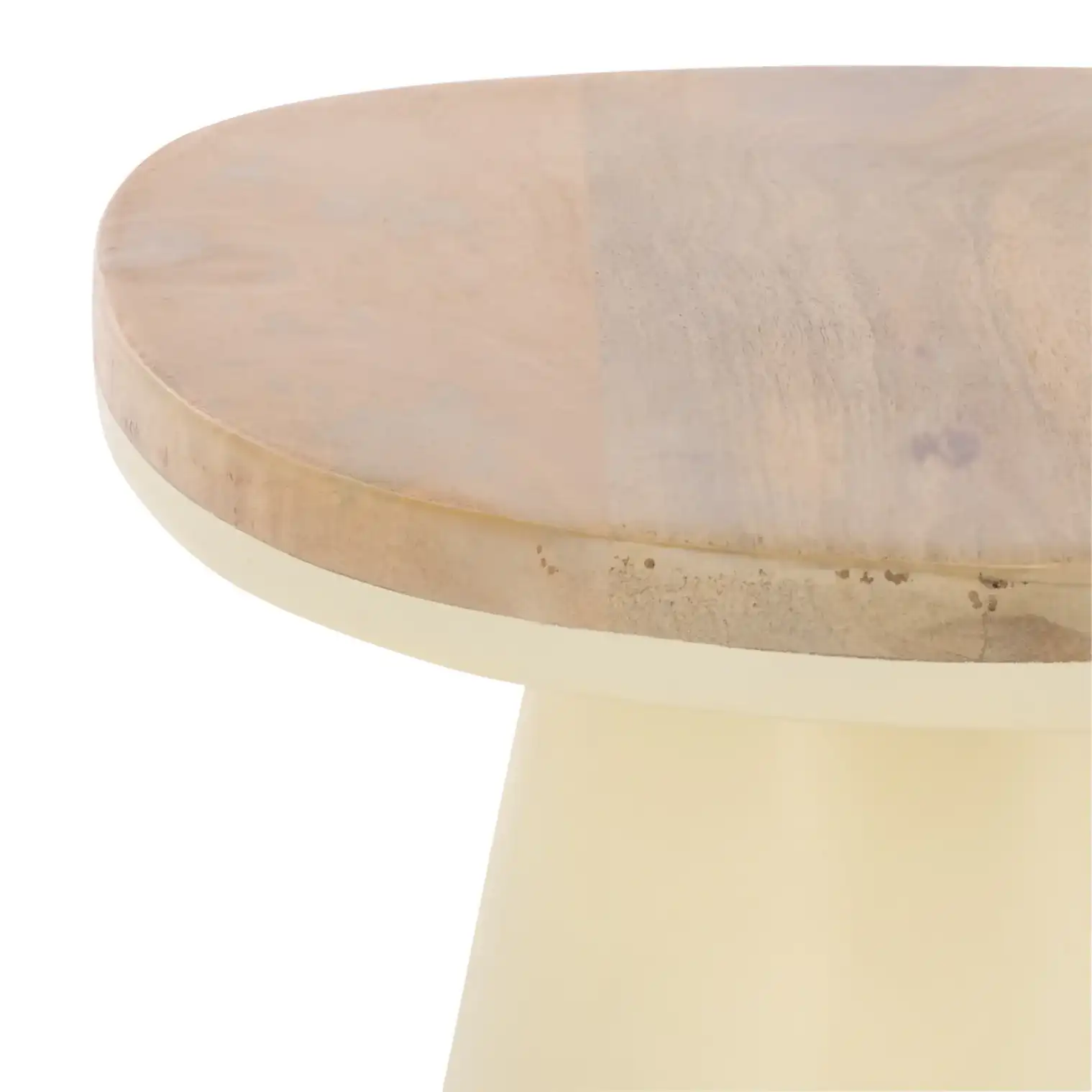 Veronica Lacquer Accent Table in Natural / White in a styled room